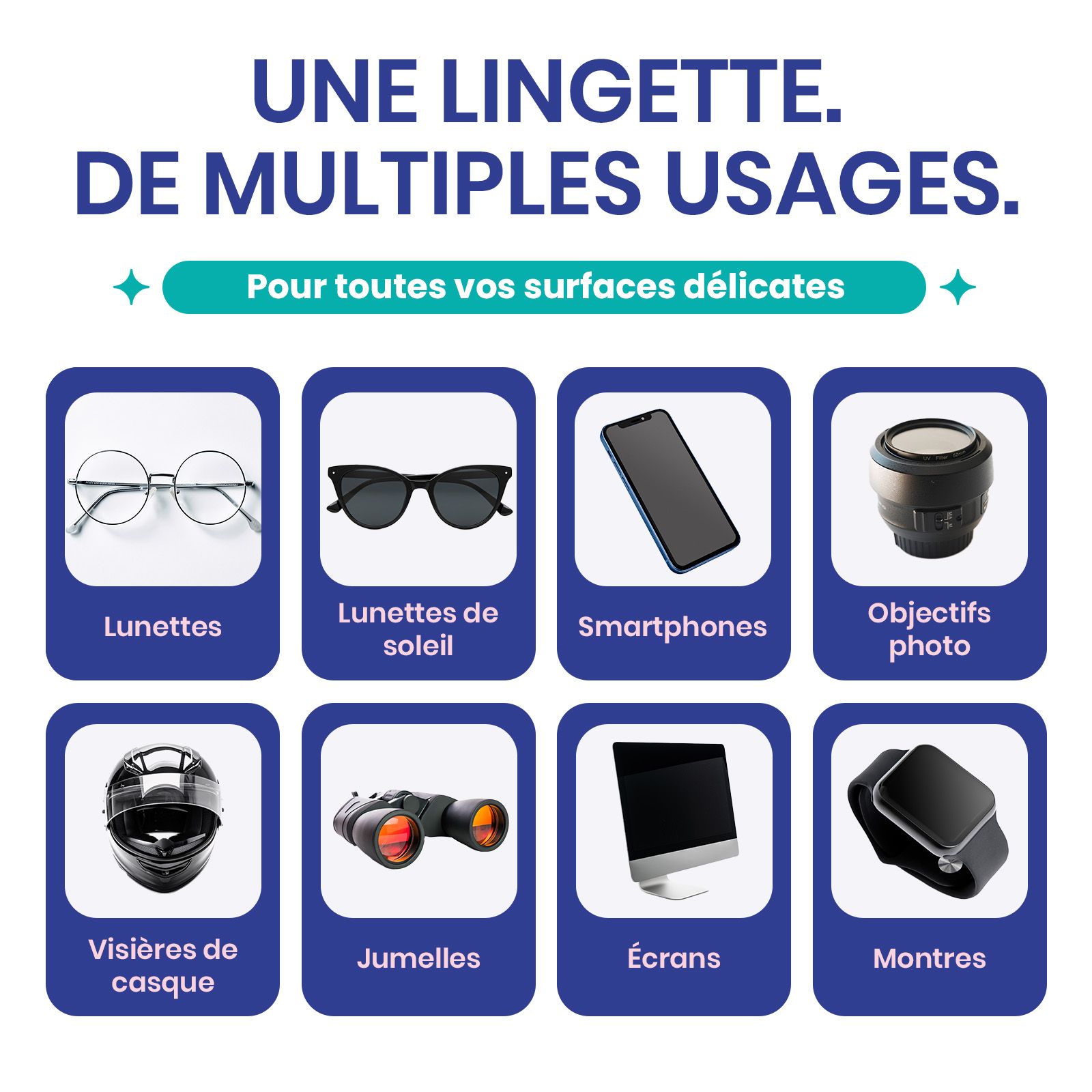 mfa® Lingettes Nettoyantes Anti-Buée pour Lunettes
