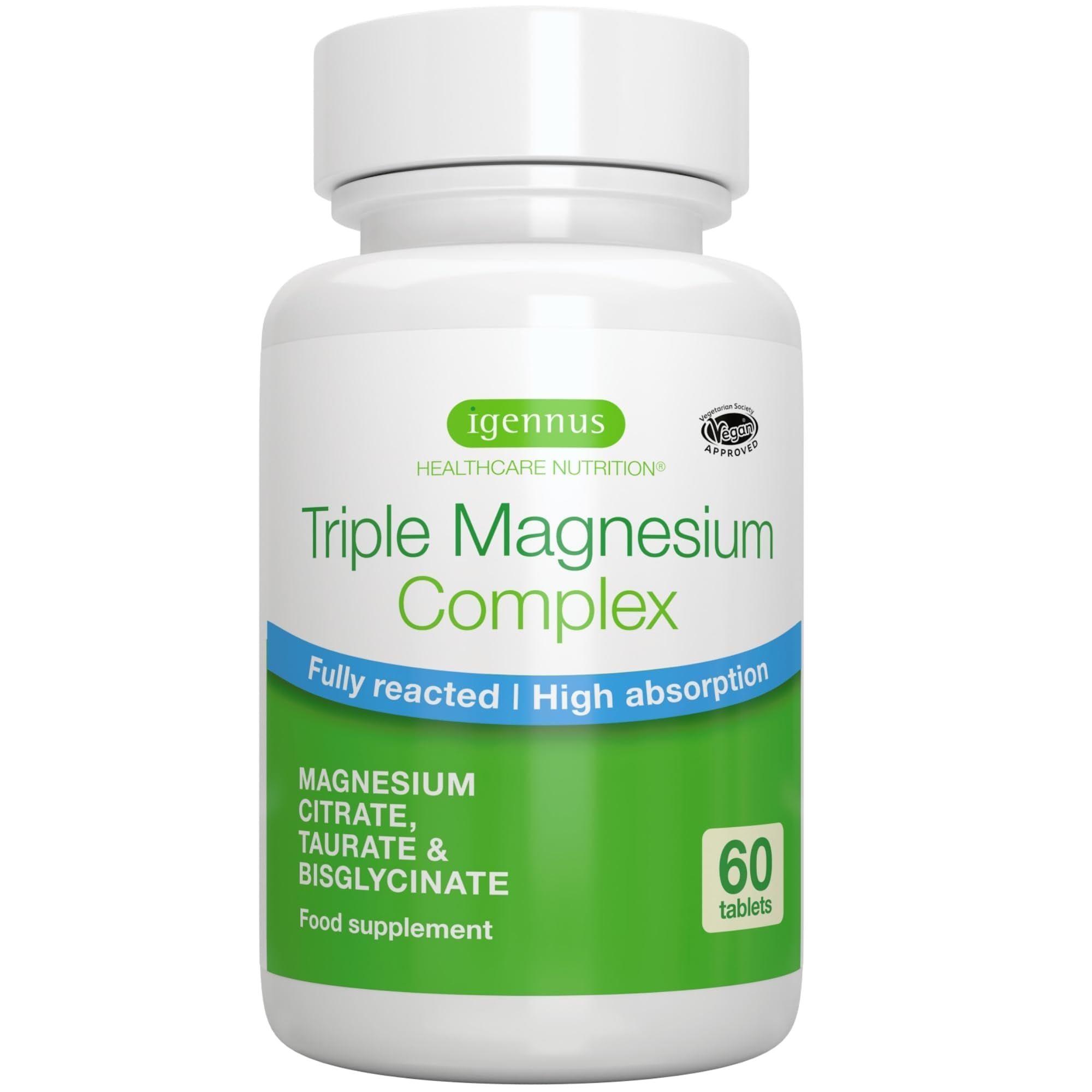 Bouteille de Igennus Triple Magnesium Complex, 60 comprimés.