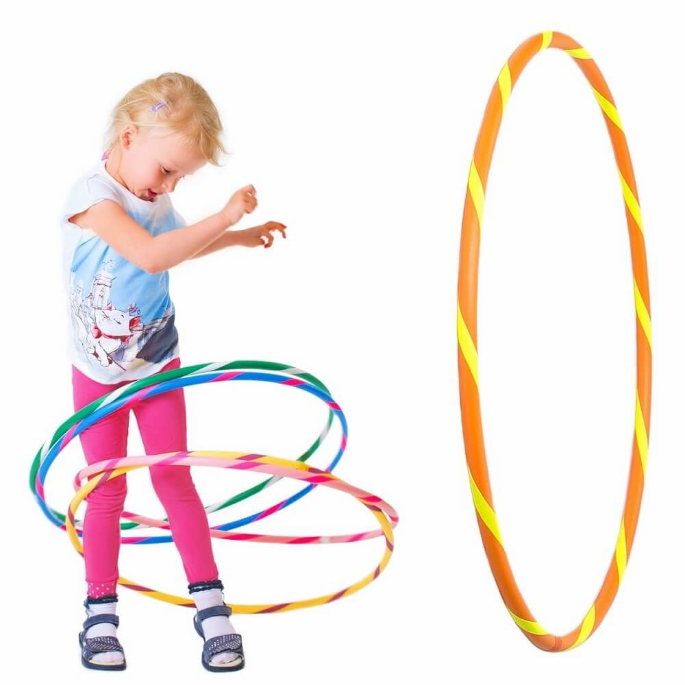 Hoopomania hula hoop enfant avec ruban grip | Ø 70 cm | Orange-Jaune