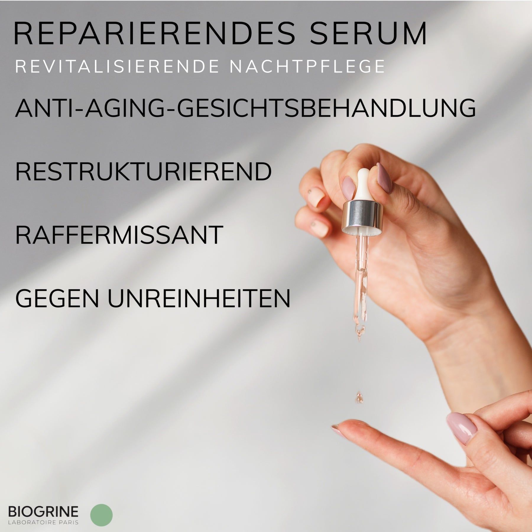 BIOGRINE Sérum Réparateur – Soin de nuit revitalisant au CBD et thé vert régénérant