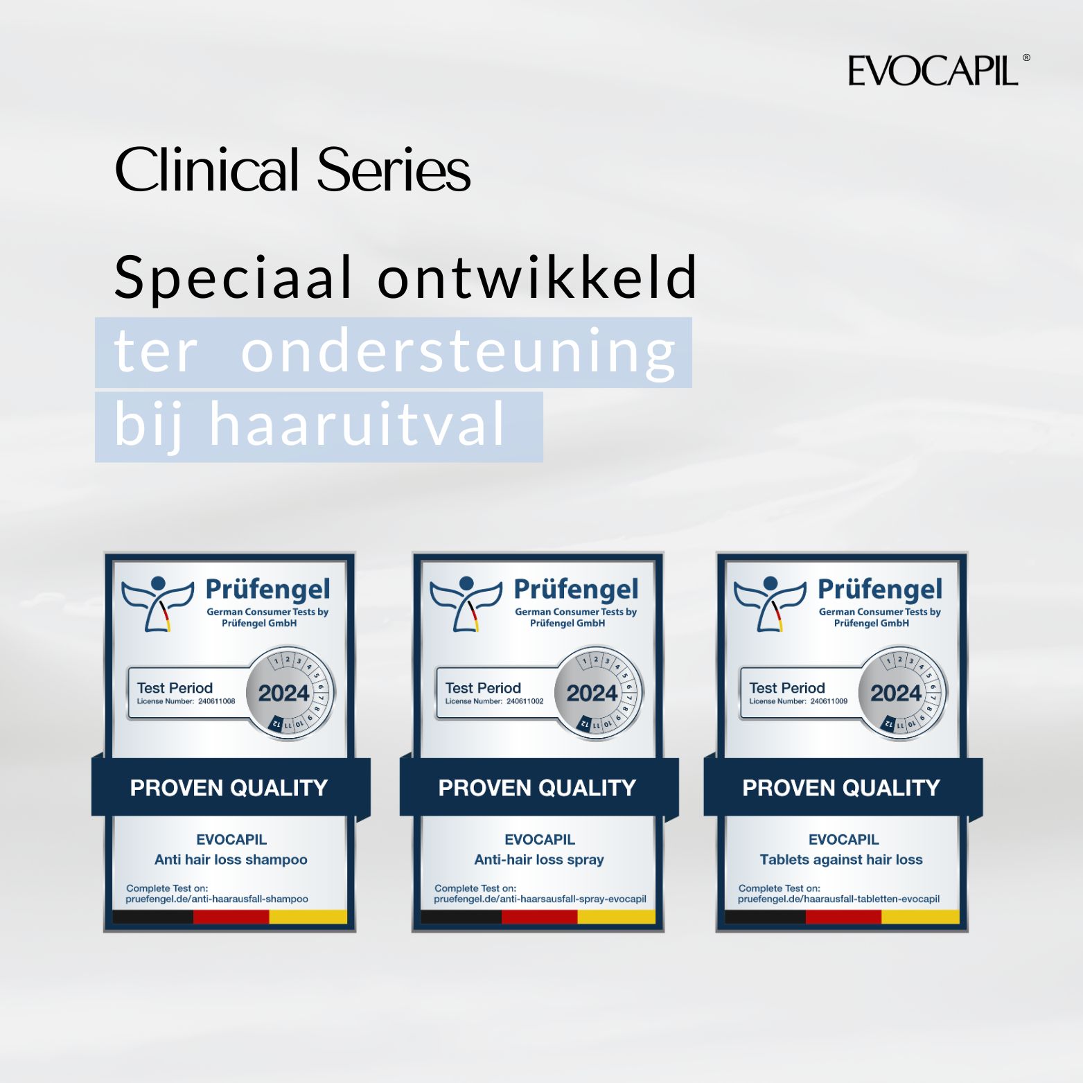 Evocapil Clinical Series: Speciaal ontwikkeld ter ondersteuning bij haaruitval.