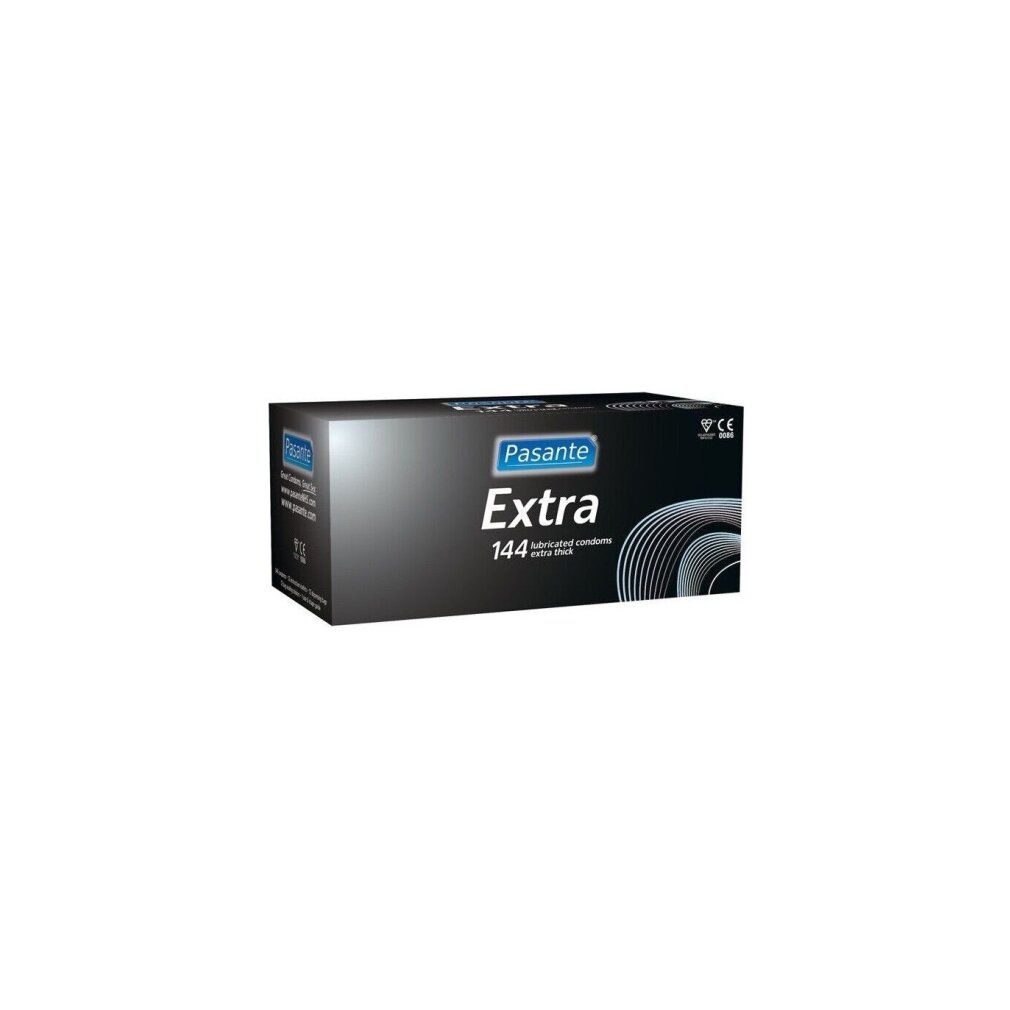 Préservatifs Pasante Extra, boîte de 144. Épais, lubrifiés.