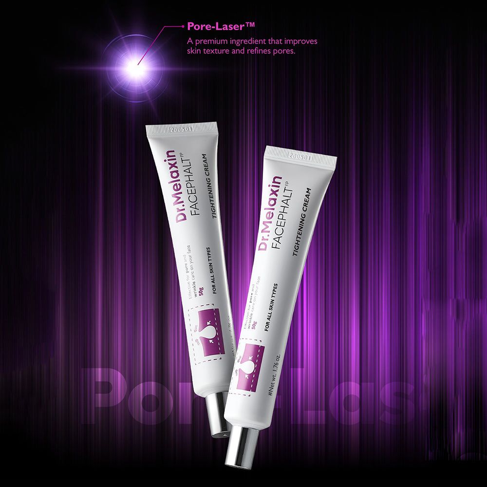 Deux tubes de crème raffermissante Dr. Melaxin Facephalt, 50g.