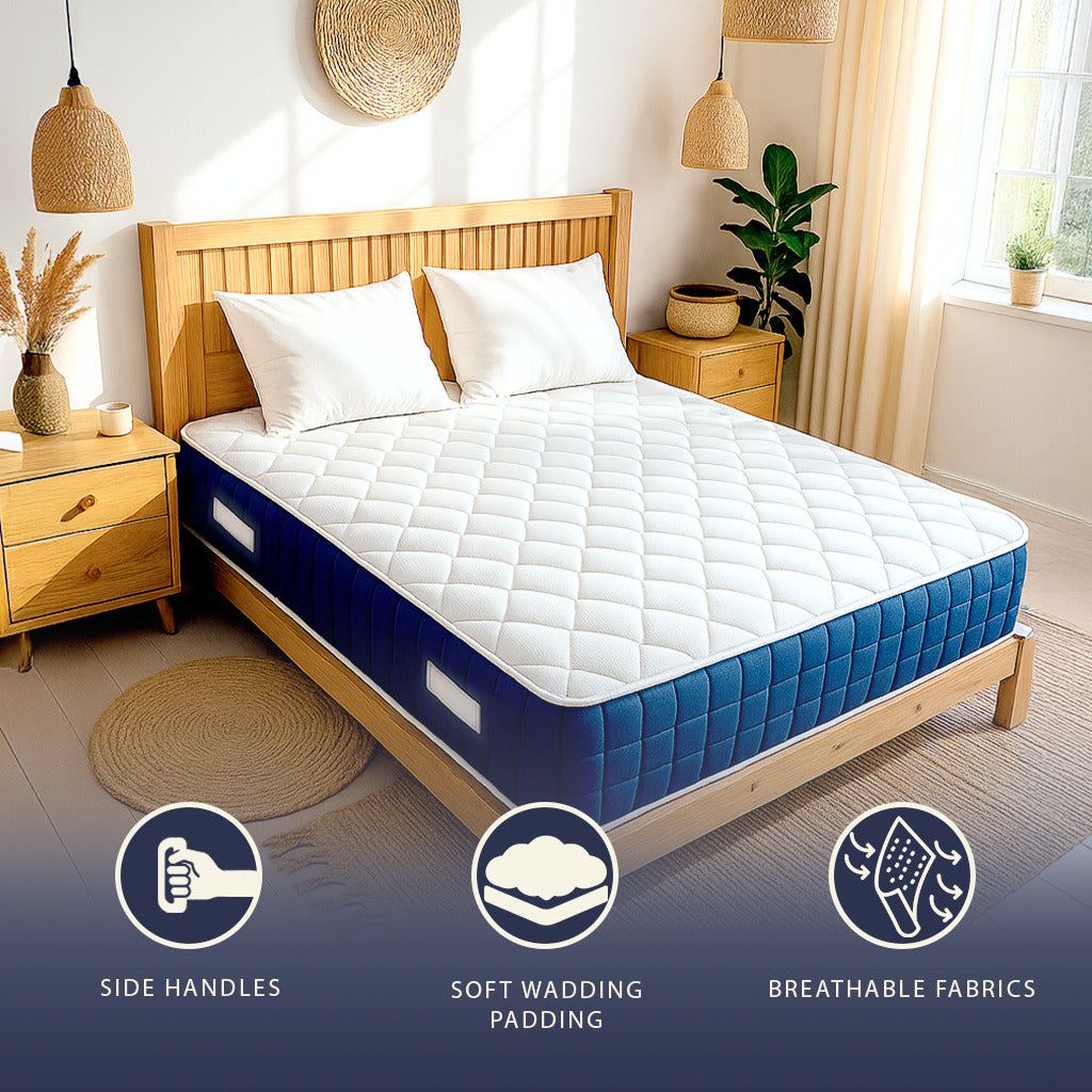 The White Stone Matras 90x190 cm, Hoogte 30 cm, met Pocketveren en Memory Foam