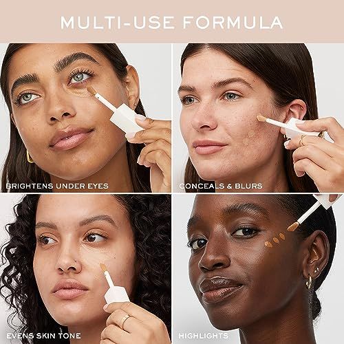 Quatre femmes utilisent le Lancôme Serum Concealer pour illuminer, unifier, estomper et illuminer.