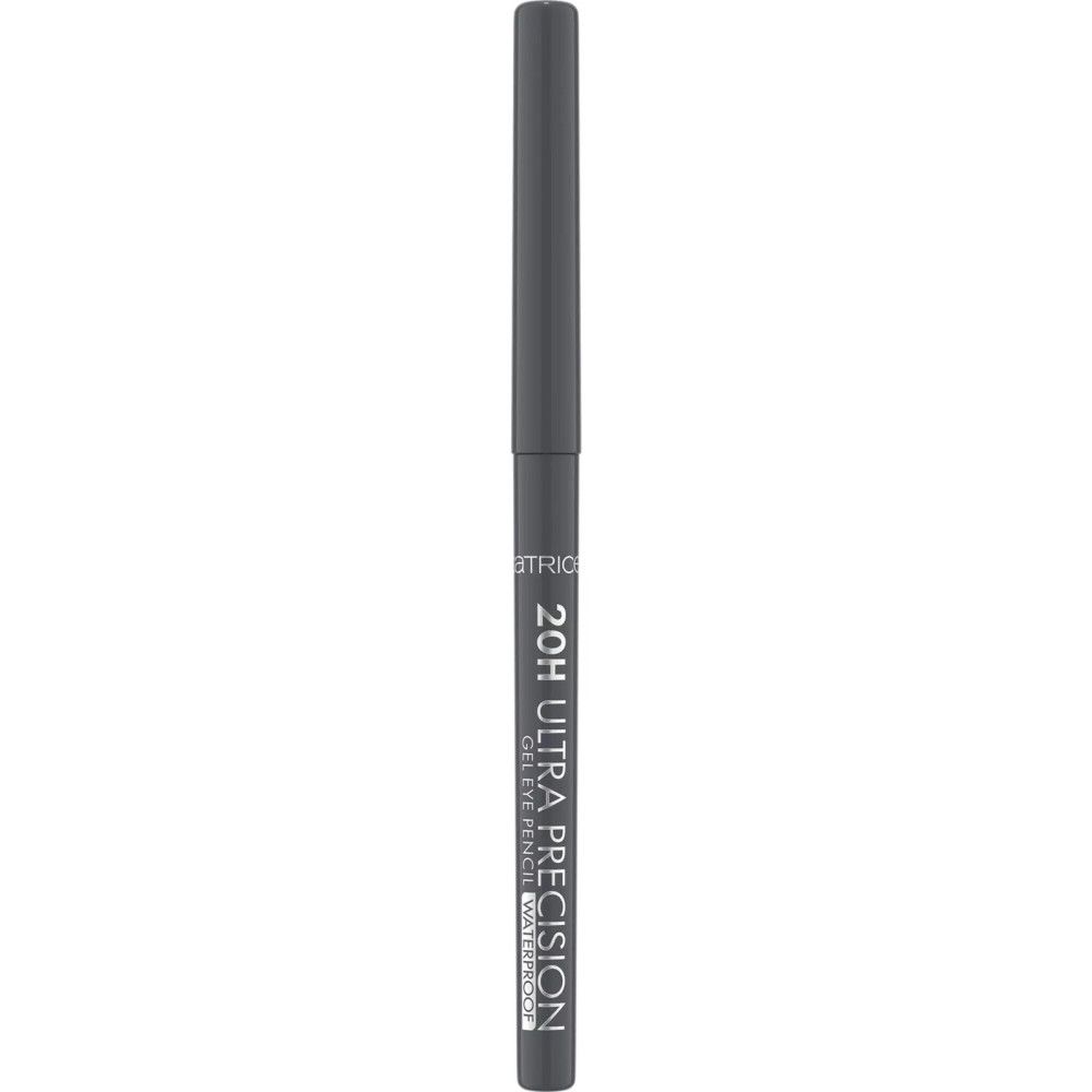 Crayon gel pour les yeux gris avec pointe noire. Inscription: 20H Ultra Precision Gel Eye Pencil Waterproof.