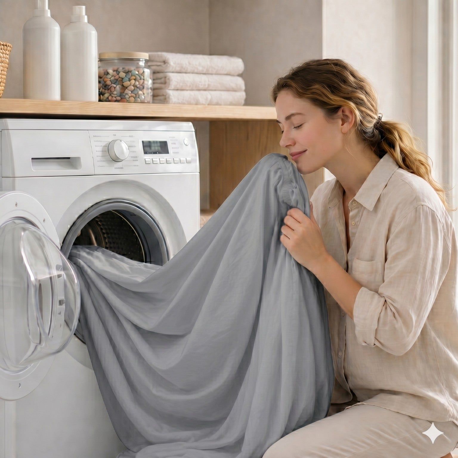 The White Stone Lakenset Eenpersoons 100% Katoen Percal 200 TC Lichtgrijs