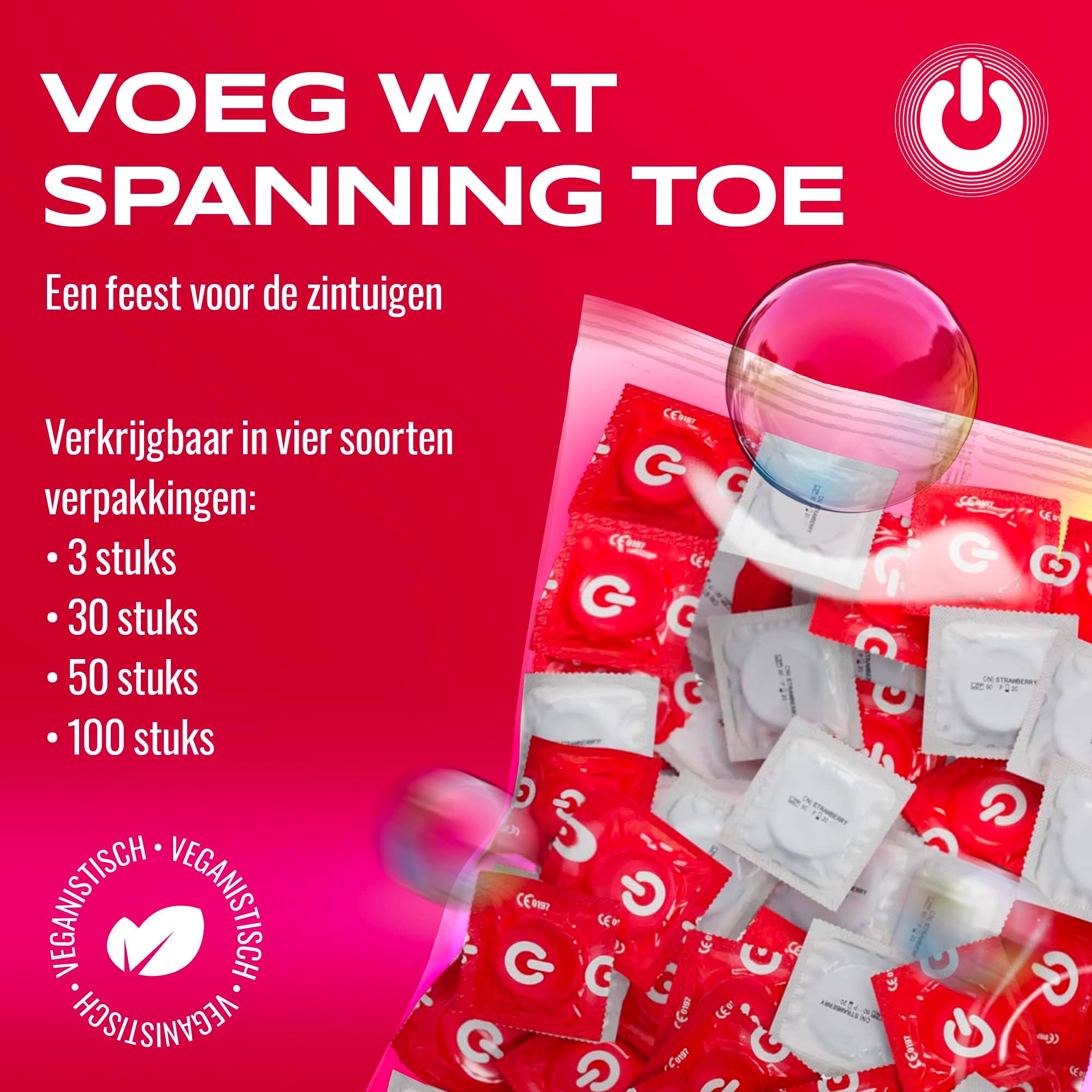 Ultra dun condoom (0,055 mm) van transparante natuurlatex, voor een bijzonder zacht gevoel.