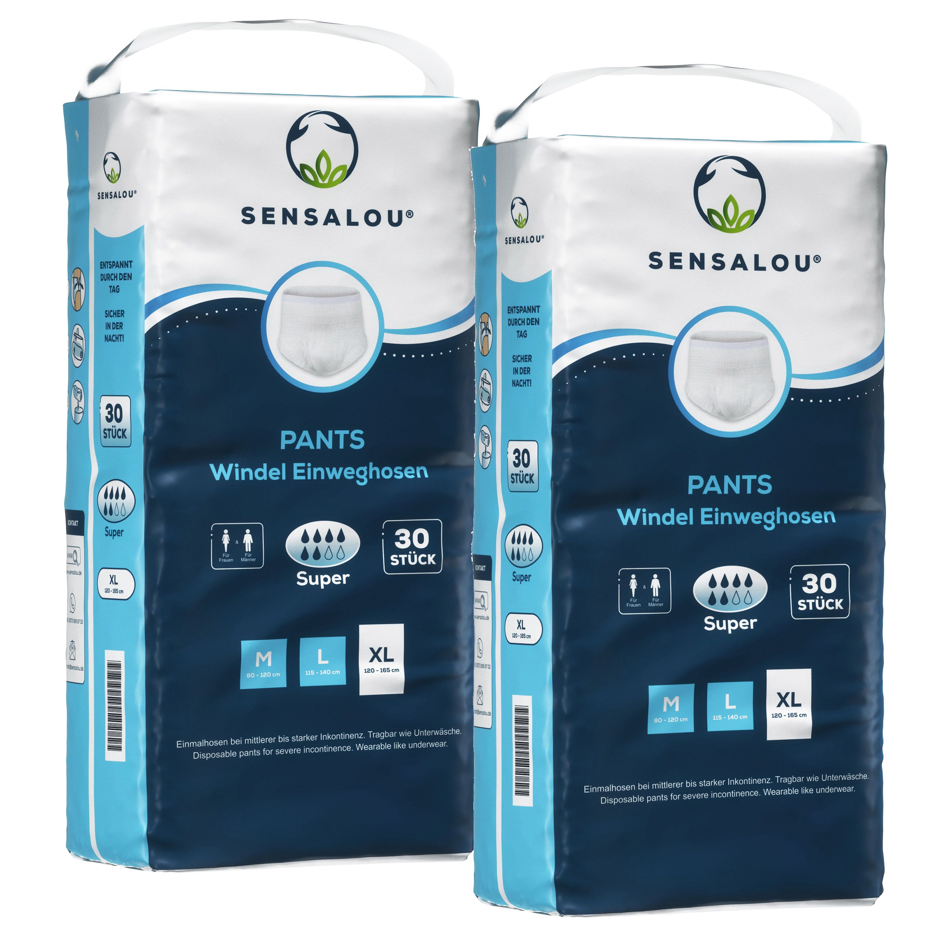 Sensalou Pantalon d'incontinence pour Adultes