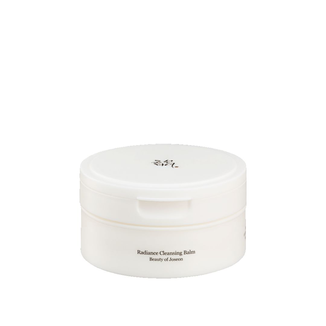 Boîte blanche avec inscription "Radiance Cleansing Balm" et "Beauty of Joseon".