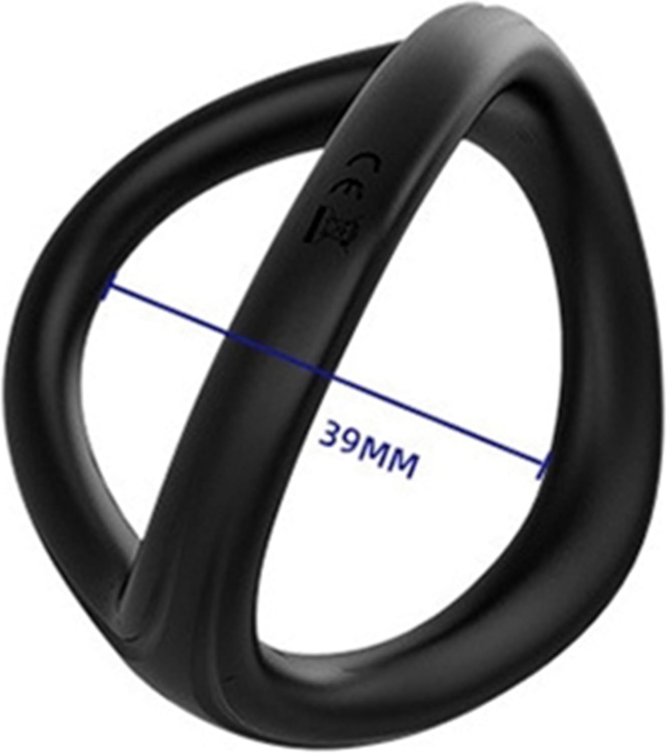 Anneau pénien noir. Forme annulaire. Diamètre 39mm.