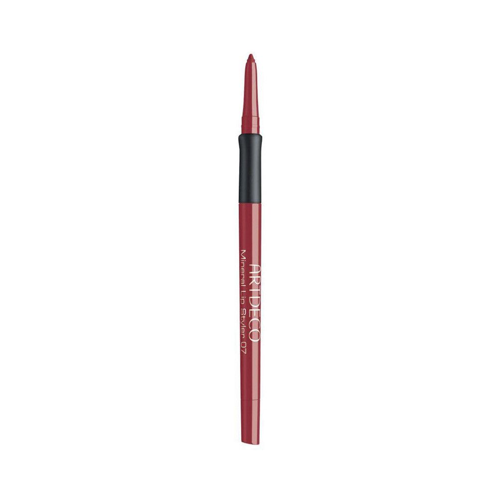 Artdeco Mineral Lip Styler 07, rouge. Partie centrale noire. Inscription: Mineral Lip Styler 07.