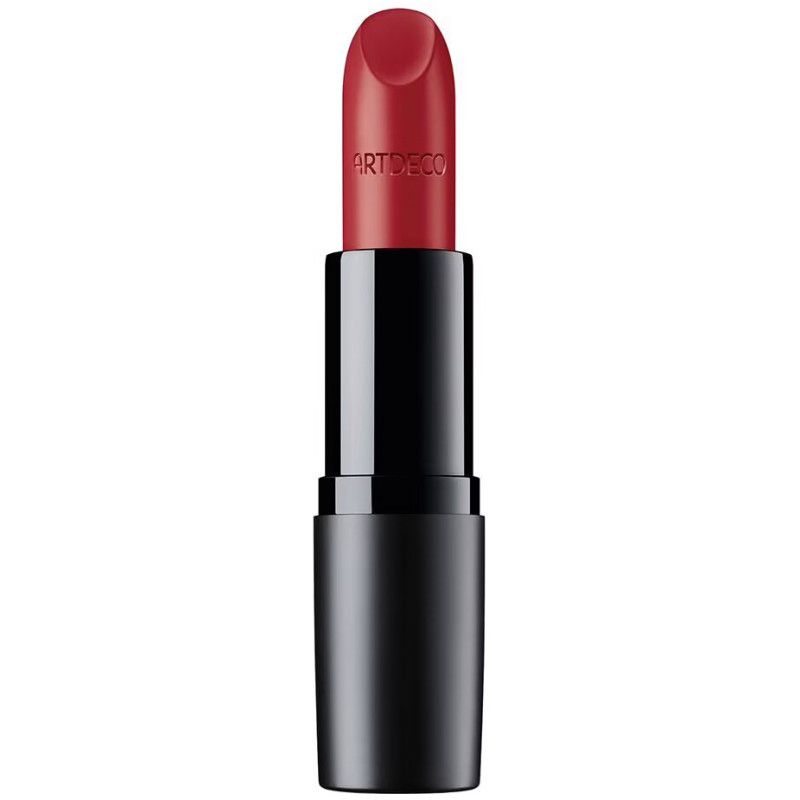 Rouge à lèvres rouge dans un étui noir avec inscription ARTDECO.