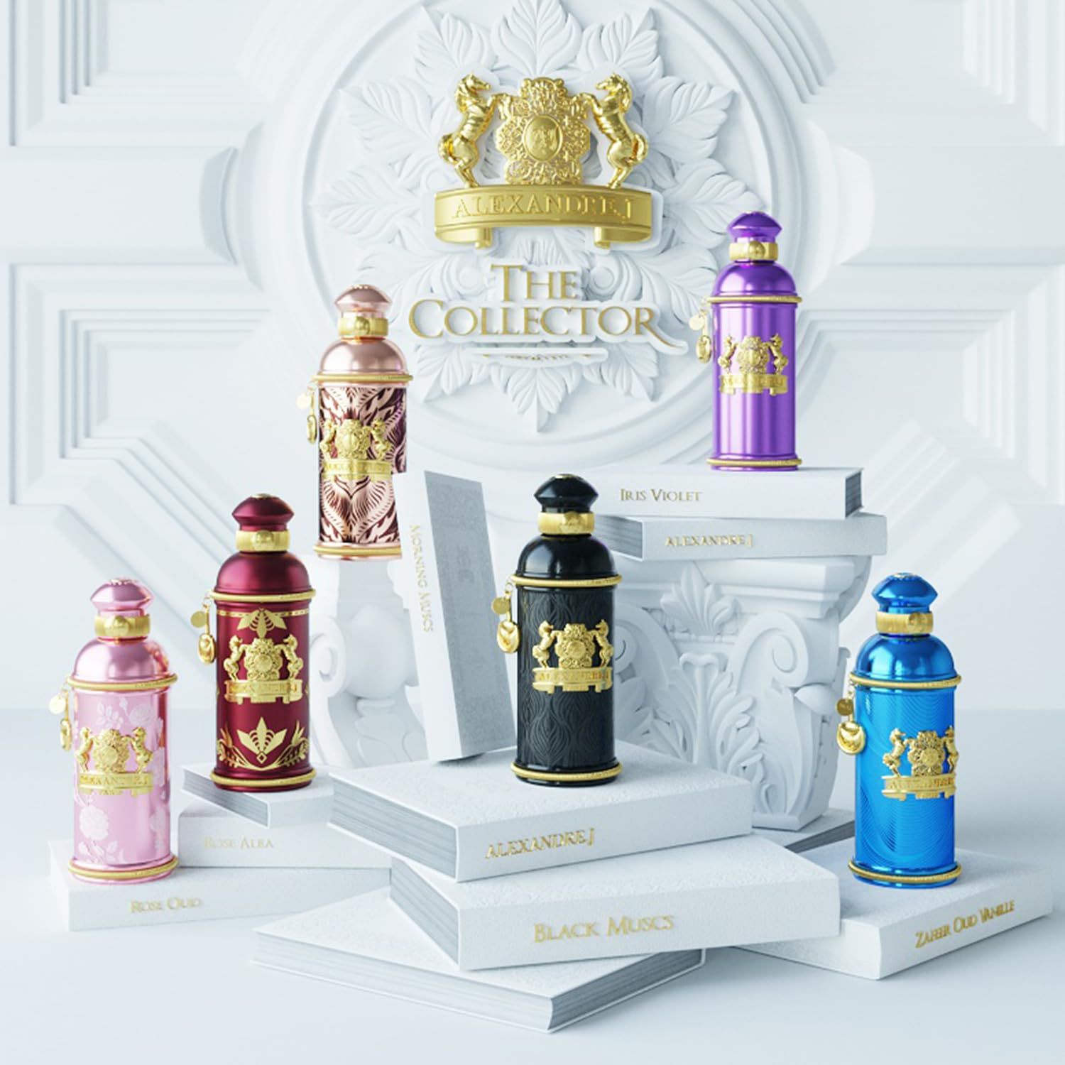 Plusieurs parfums Alexandre.j Collector de différentes couleurs.