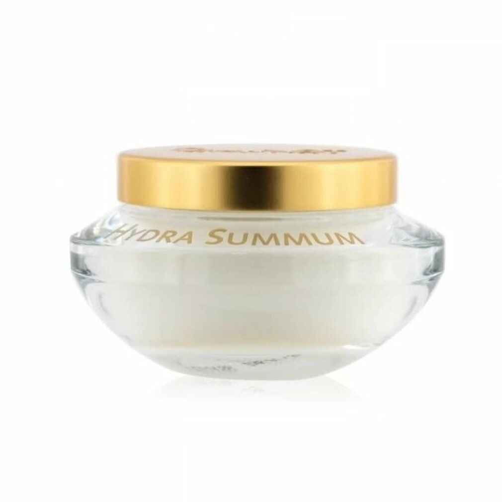 Crèmepot met gouden deksel. Opschrift "HYDRA SUMMUM".