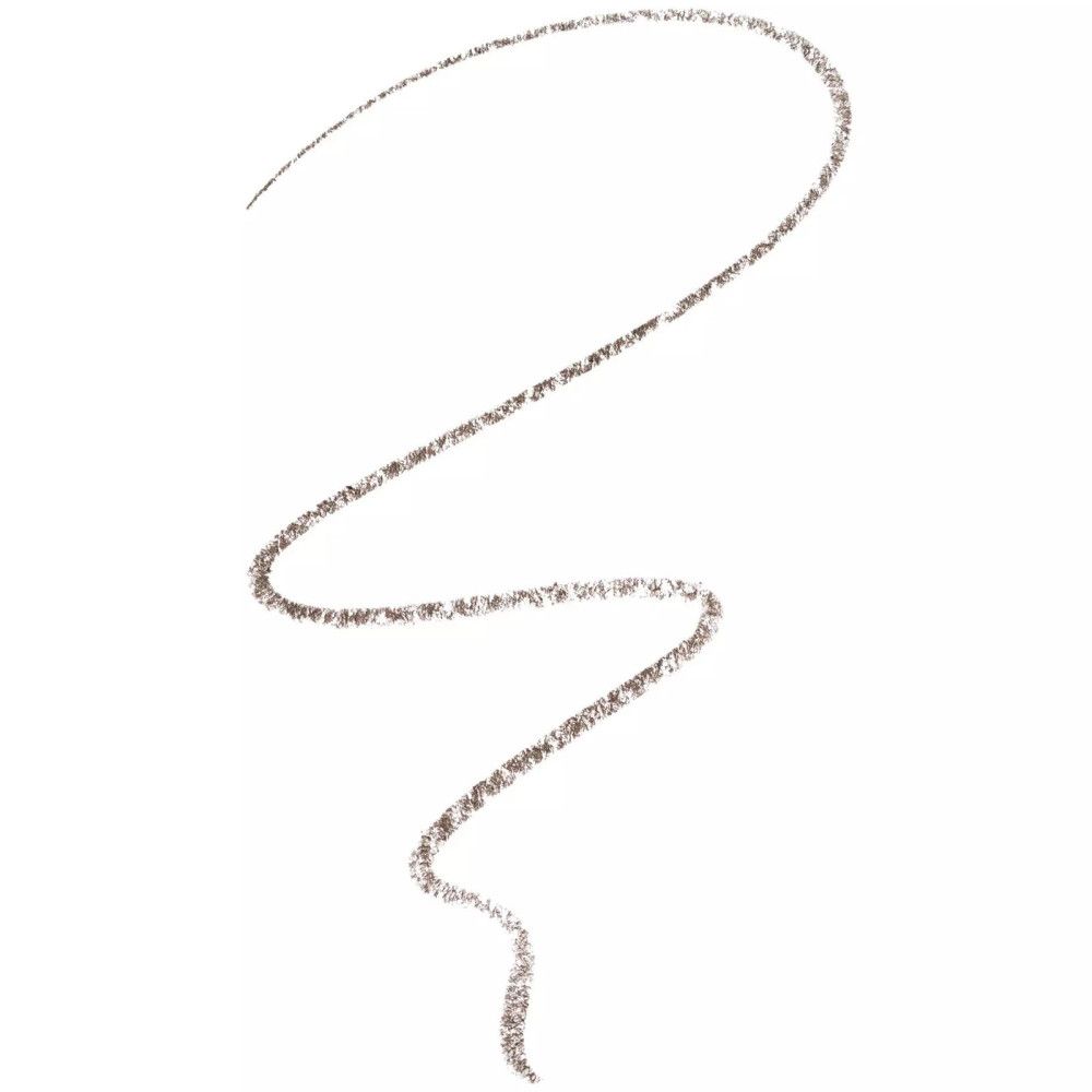 Streep van wenkbrauwpotlood. Kleur: lichtbruin. Op witte achtergrond.