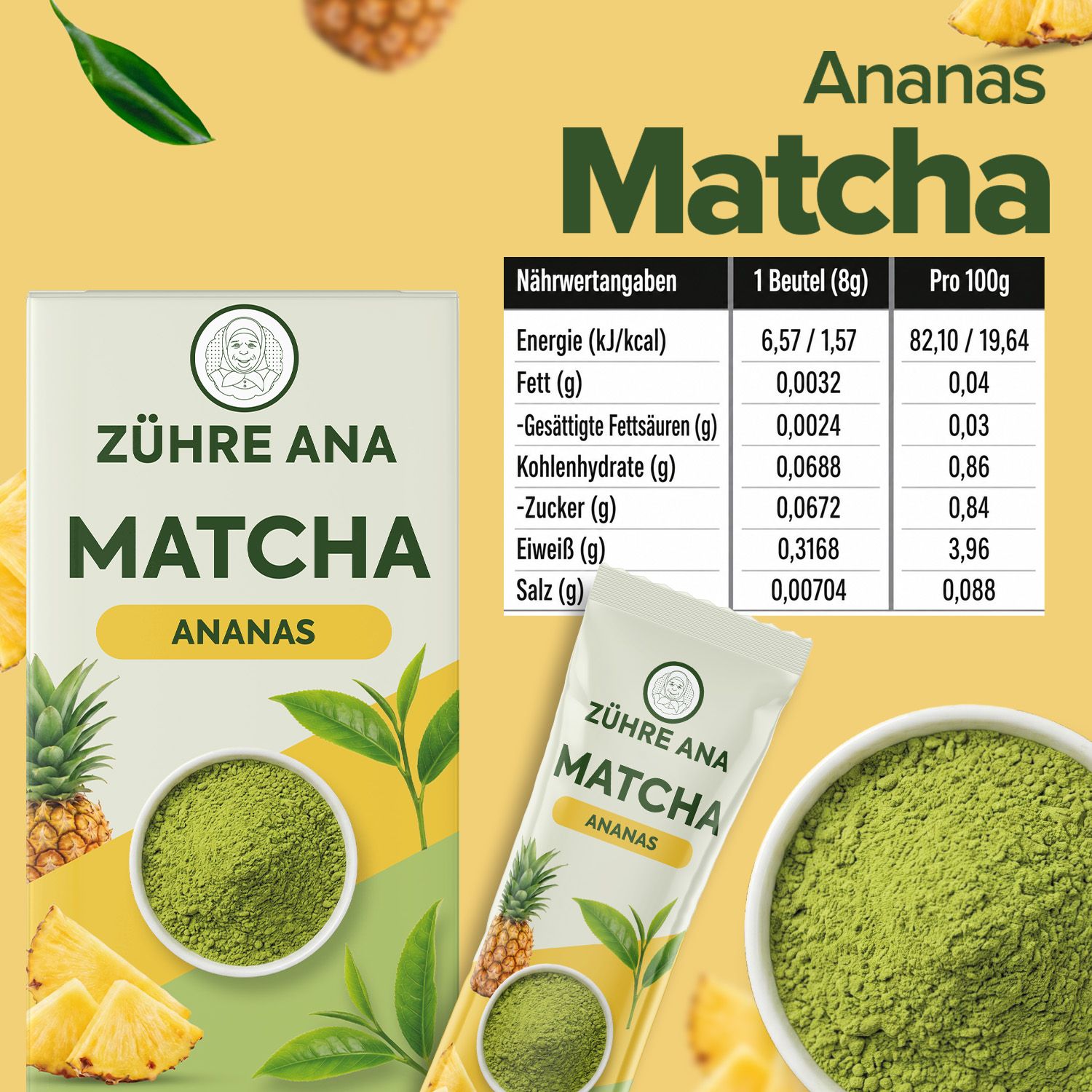 ZÜHRE ANA Thé Matcha à l'arôme d'ananas
