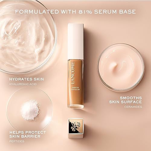 Lancôme Serum Concealer avec acide hyaluronique, céramides et peptides. Formulé avec 81% de sérum.