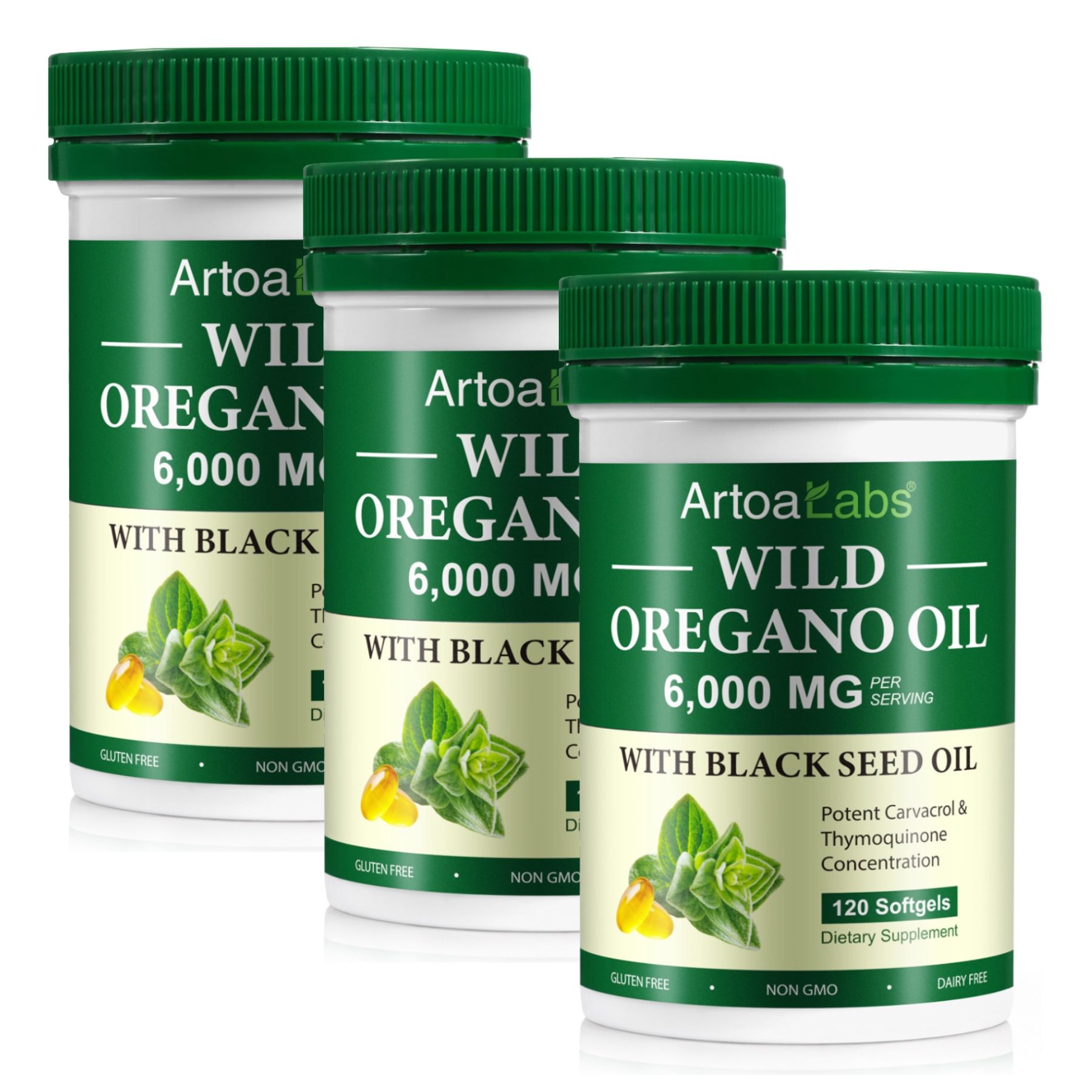 P-beauty Wilde Oregano-olie 6000 mg Zwarte Komijnolie Carvacrol Thymochinon