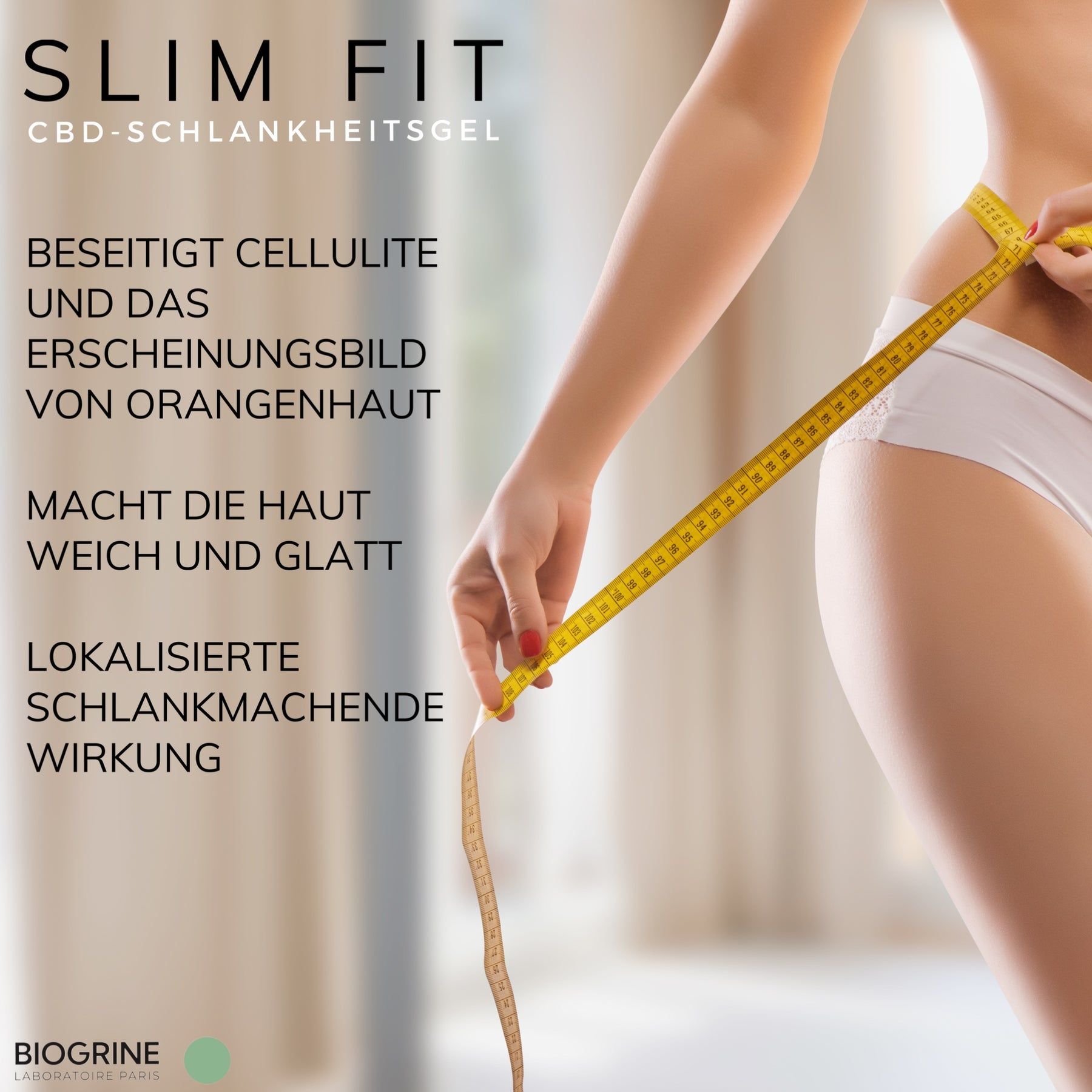 BIOGRINE "SLIM FIT" ANTI-CELLULITE AFSLANKGEL MET HYALURONZUUR, CBD, CAFEÏNE & GINKGO