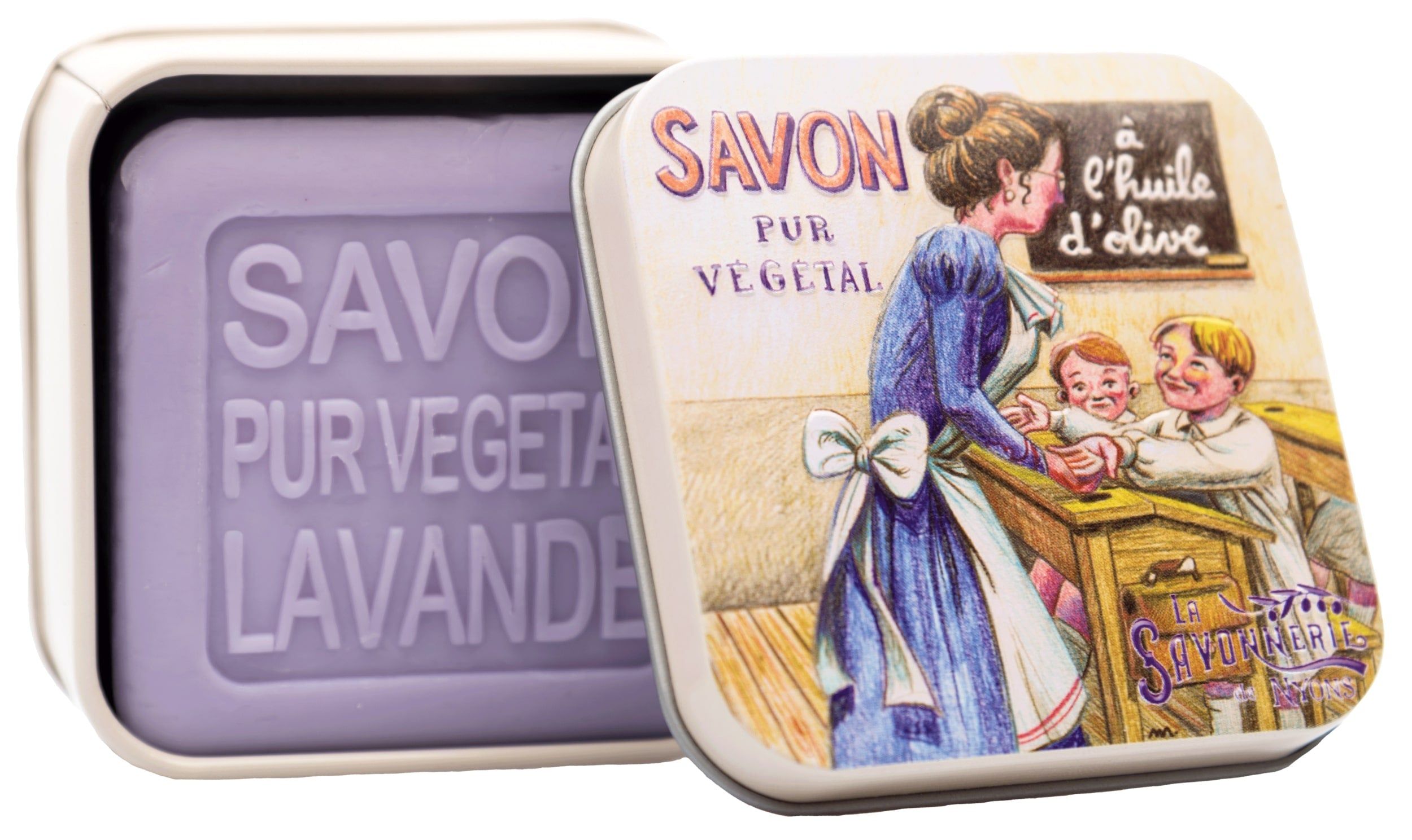 La Savonnerie de Nyons - Metalen doos met zeep "School"