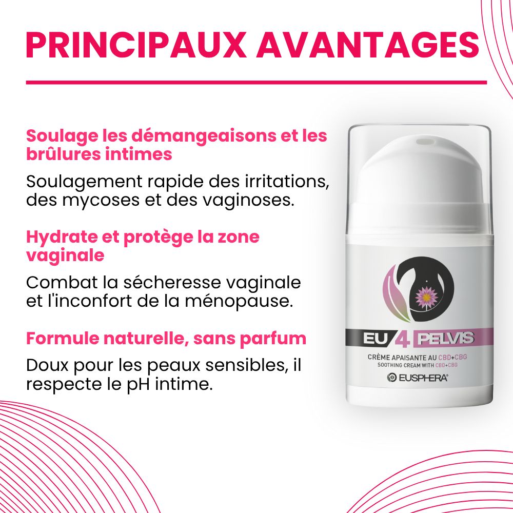 Crème intime CBD - Contre la sécheresse, la vulvodynie et les démangeaisons | EU4PELVIS - Eusphera