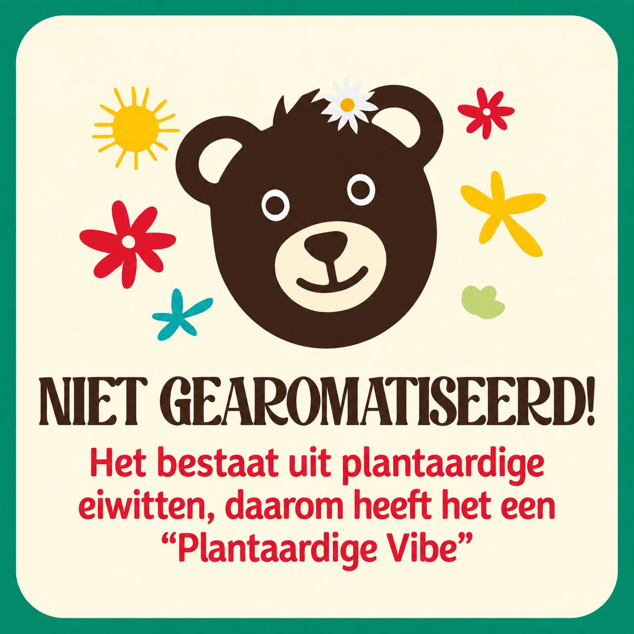 Een blender met groene smoothie. Tekst ernaast: 'Echt goed!'. Rijk aan ijzer, zink. Bron van magnesium, kalium, vitamine C.
