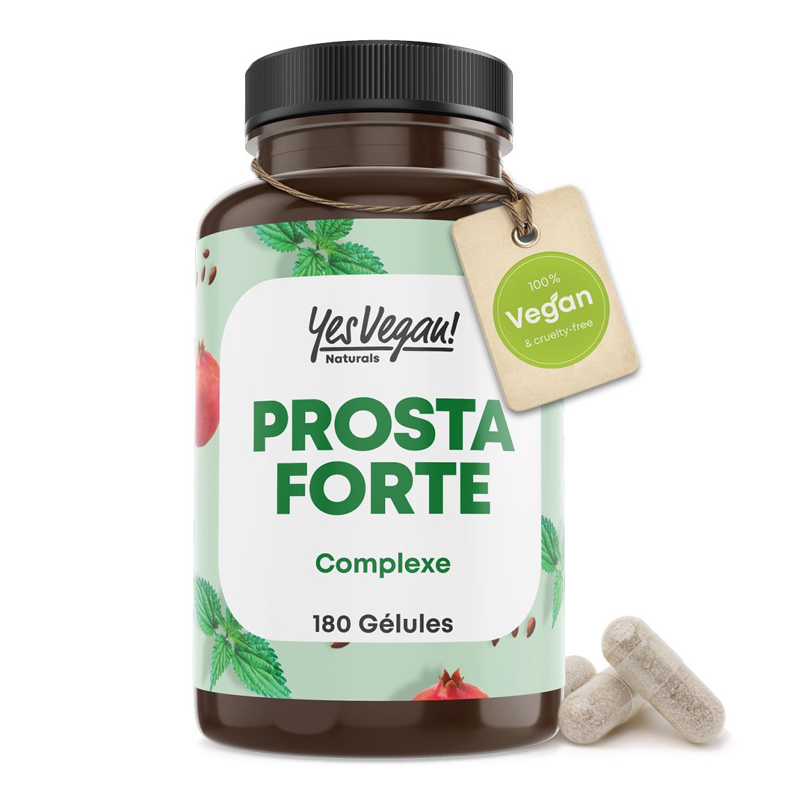 Boîte Prosta Forte Komplex de 180 gélules avec un sceau vegan.