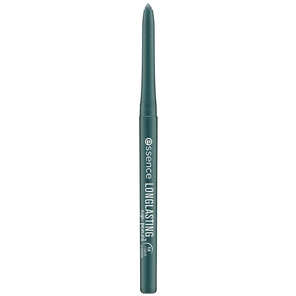 Crayon pour les yeux vert. Inscription: essence LONG LASTING eye pencil.