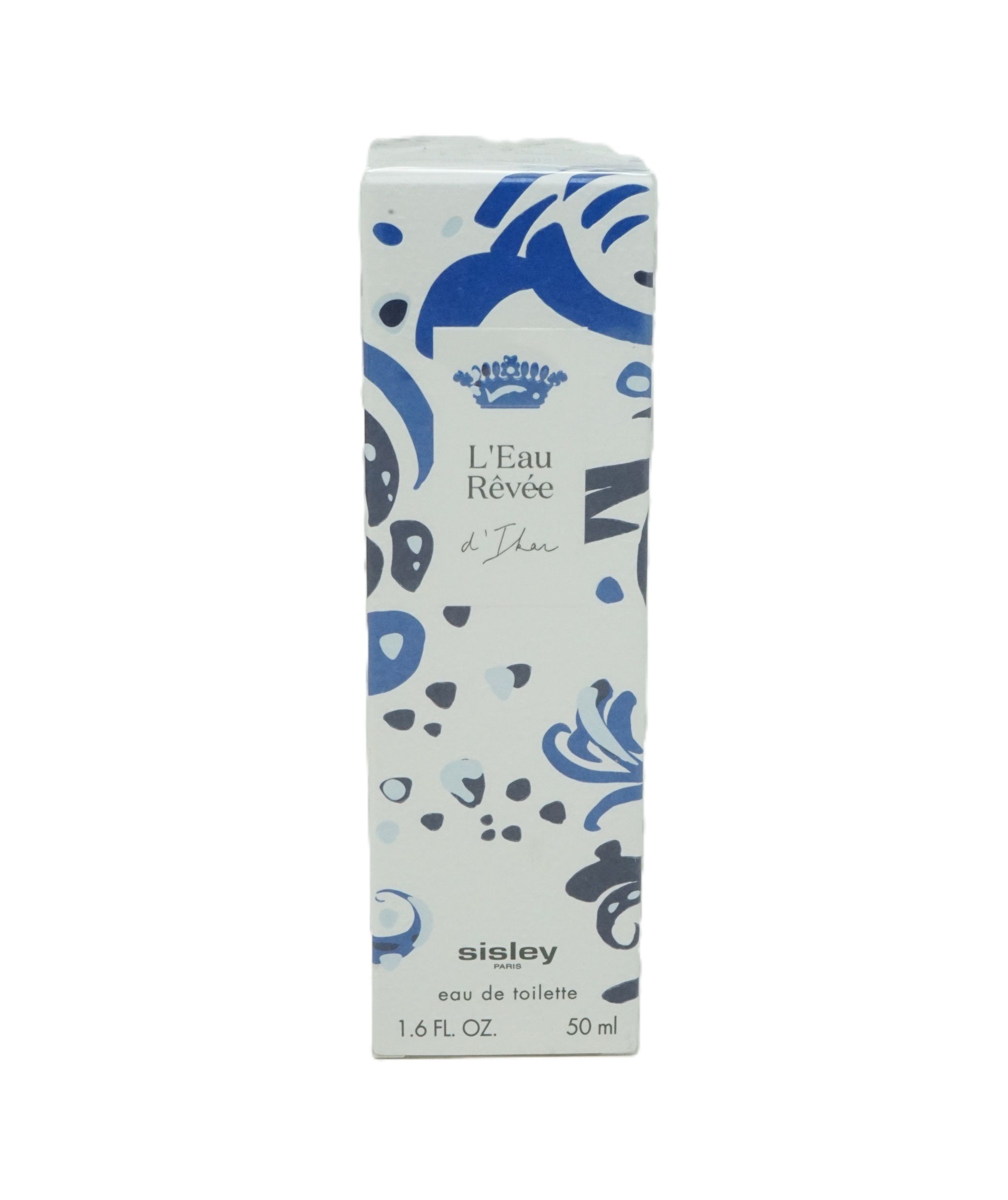 Sisley L'Eau Rêvée d'Ikar Eau de Toilette. Witte verpakking met blauwe patronen. 50 ml.