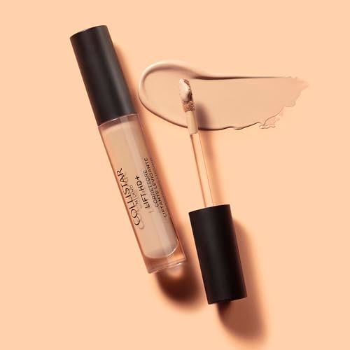 Correcteur et applicateur sur fond beige. Inscription: Collistar Lift HD+ Corrector Liftante Levigante.