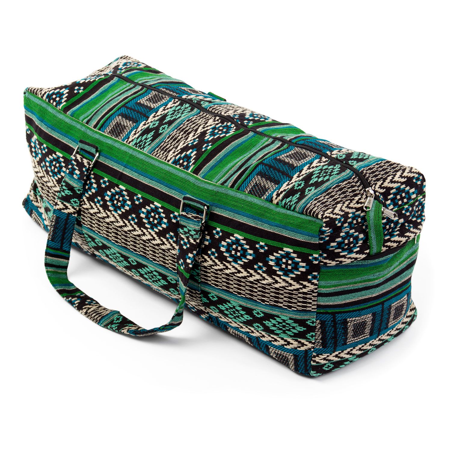 bodhi Collection ETHNO : Sac de Yoga Kit, motifs noir-blanc-vert