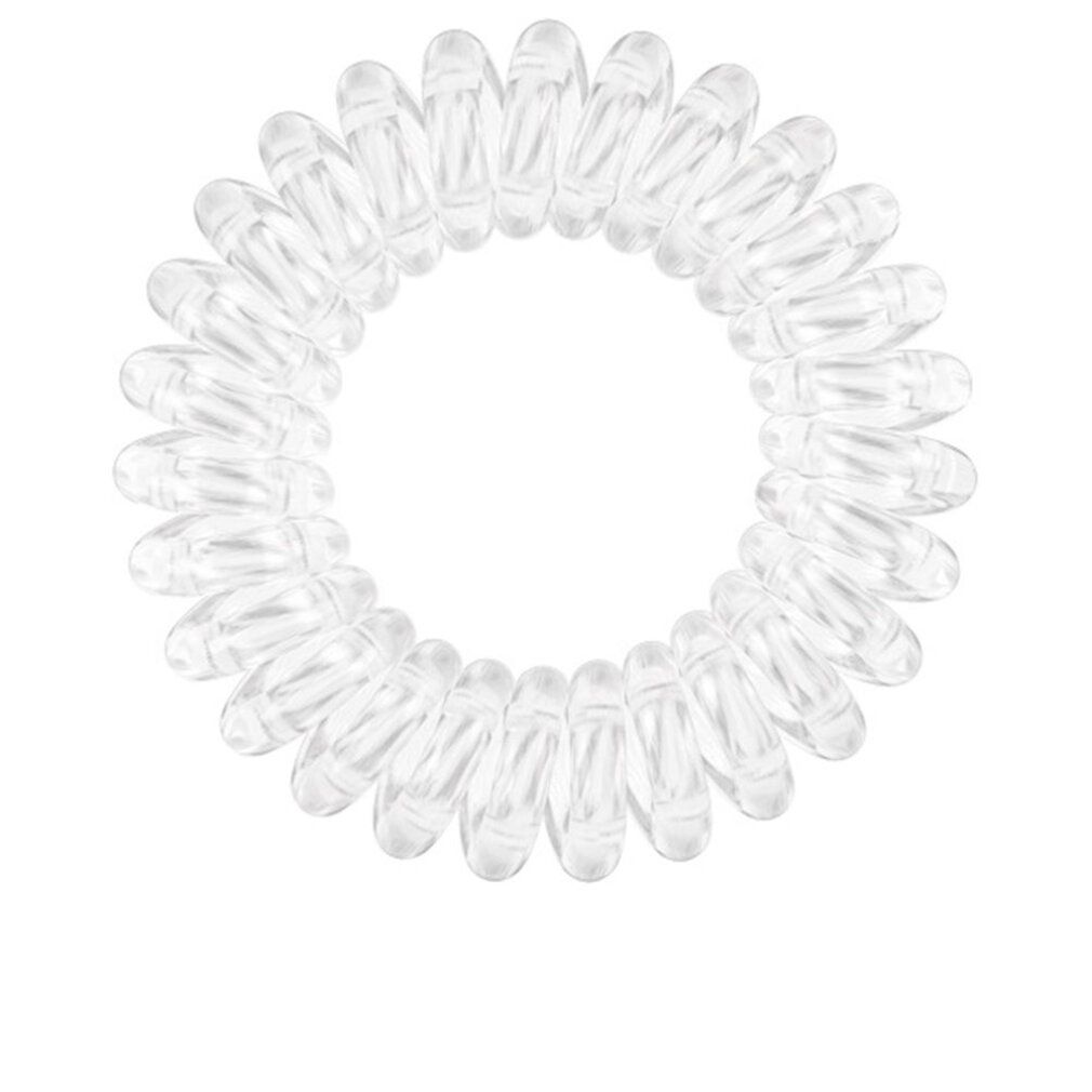 Élastique à cheveux transparent en forme de spirale, en plastique.