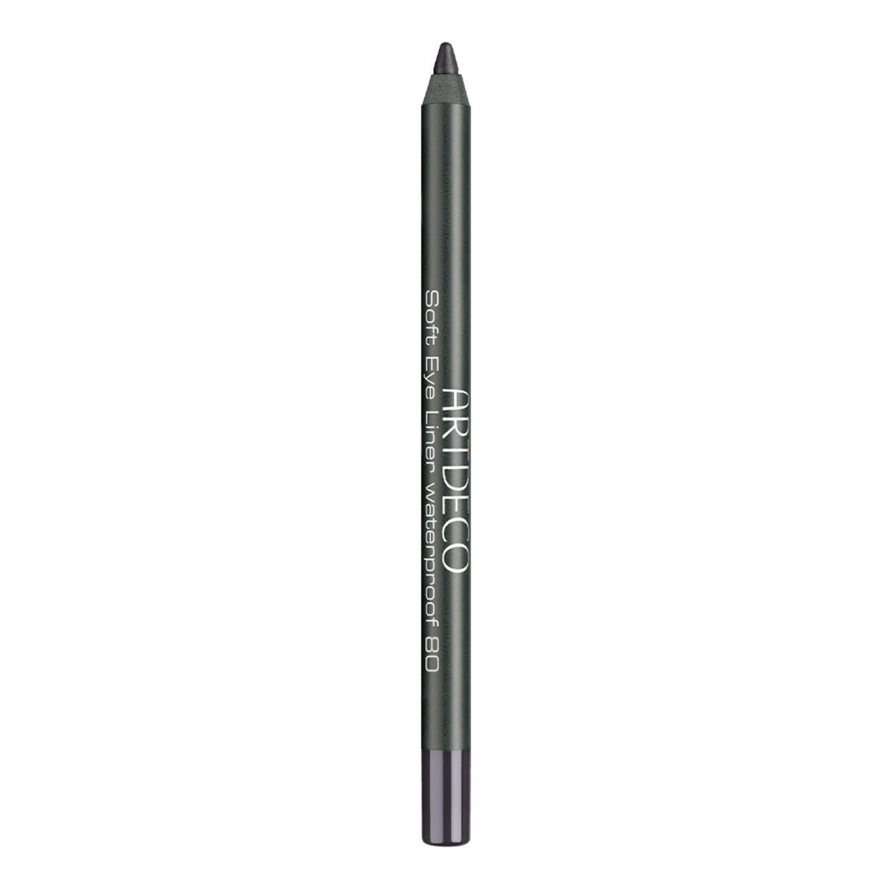 Grijze Artdeco Soft Eye Liner Waterproof 80. Potlood met zwarte punt en zilveren tekst.