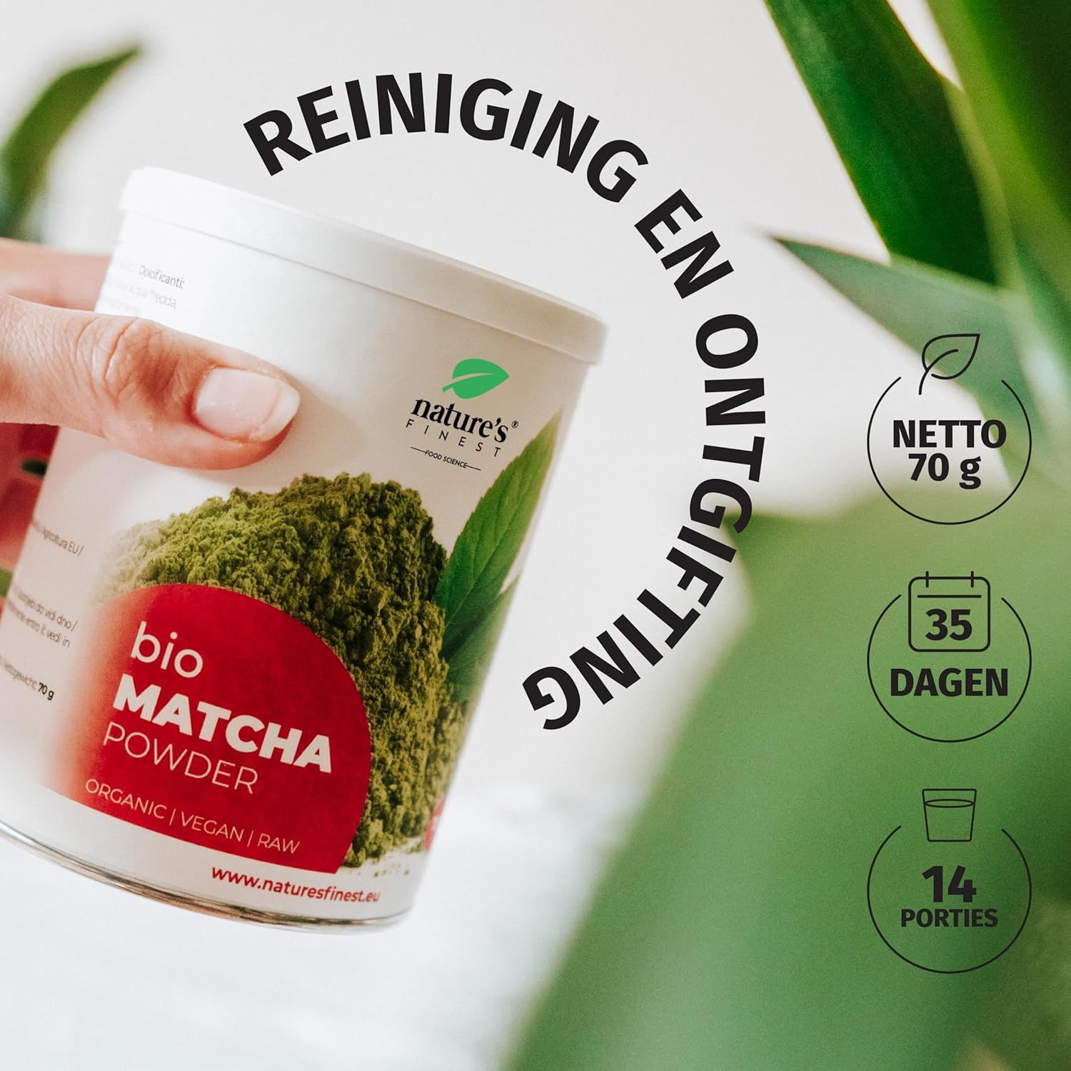 Nature's Finest Matcha Bio Poeder - Hoogwaardige groene thee