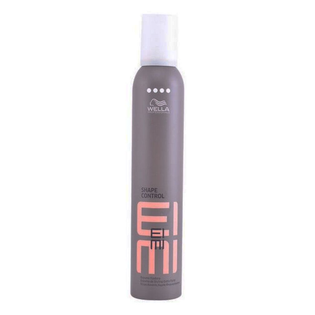 Wella Eimi Shape Control haarmousse, niveau 4. Grijze bus met witte dop.