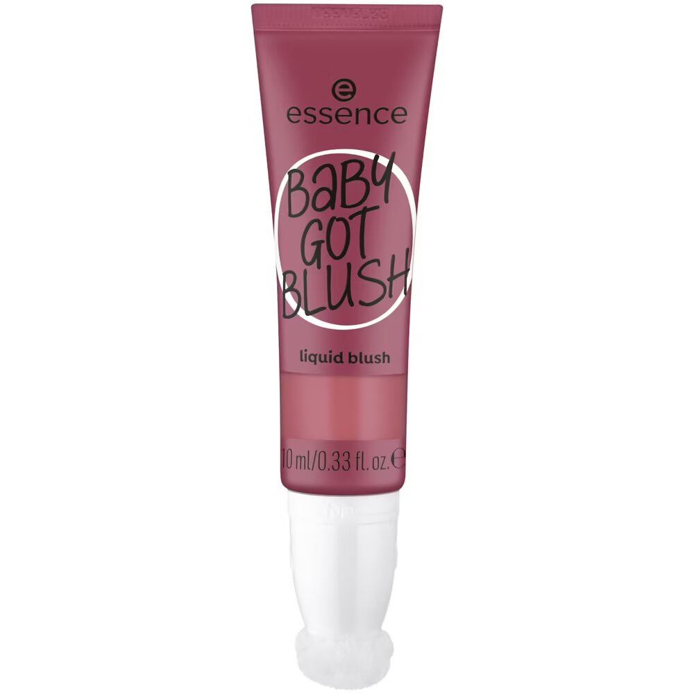 Vloeibare blush in een tube. Merk Essence, opschrift Baby Got Blush. Roze tint.