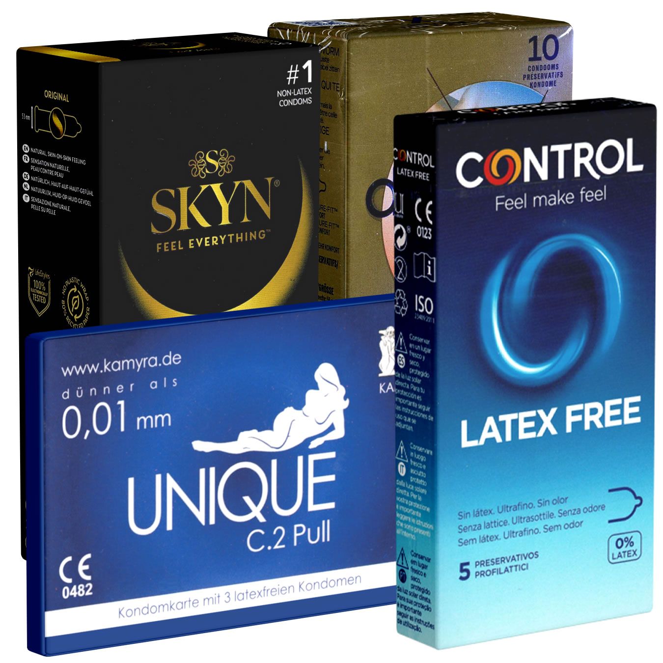 Kondomotheke® Latexvrije condooms - verpakking met 4 varianten (4D)