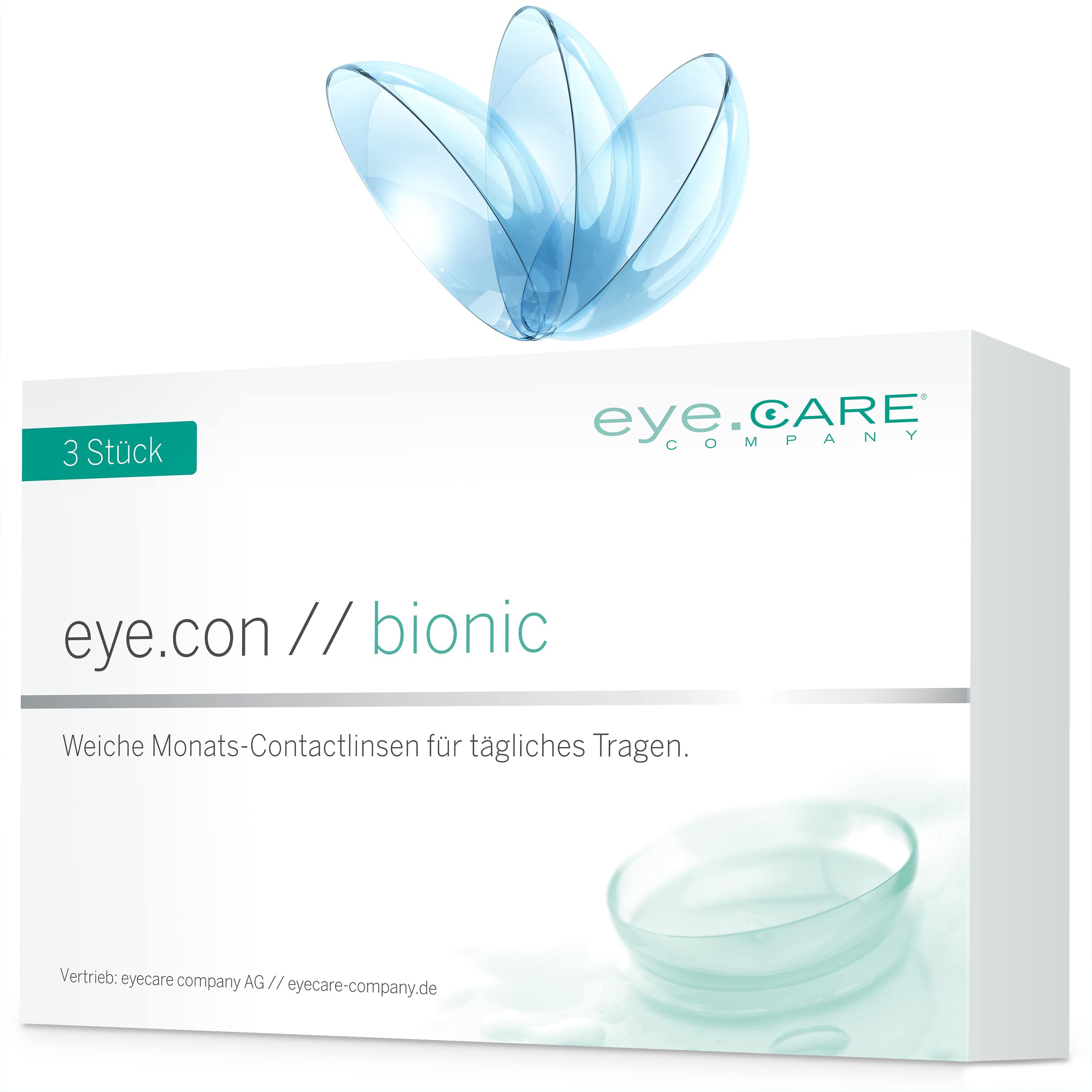 Verpakking met 3 eye.con // bionic maandlenzen.
