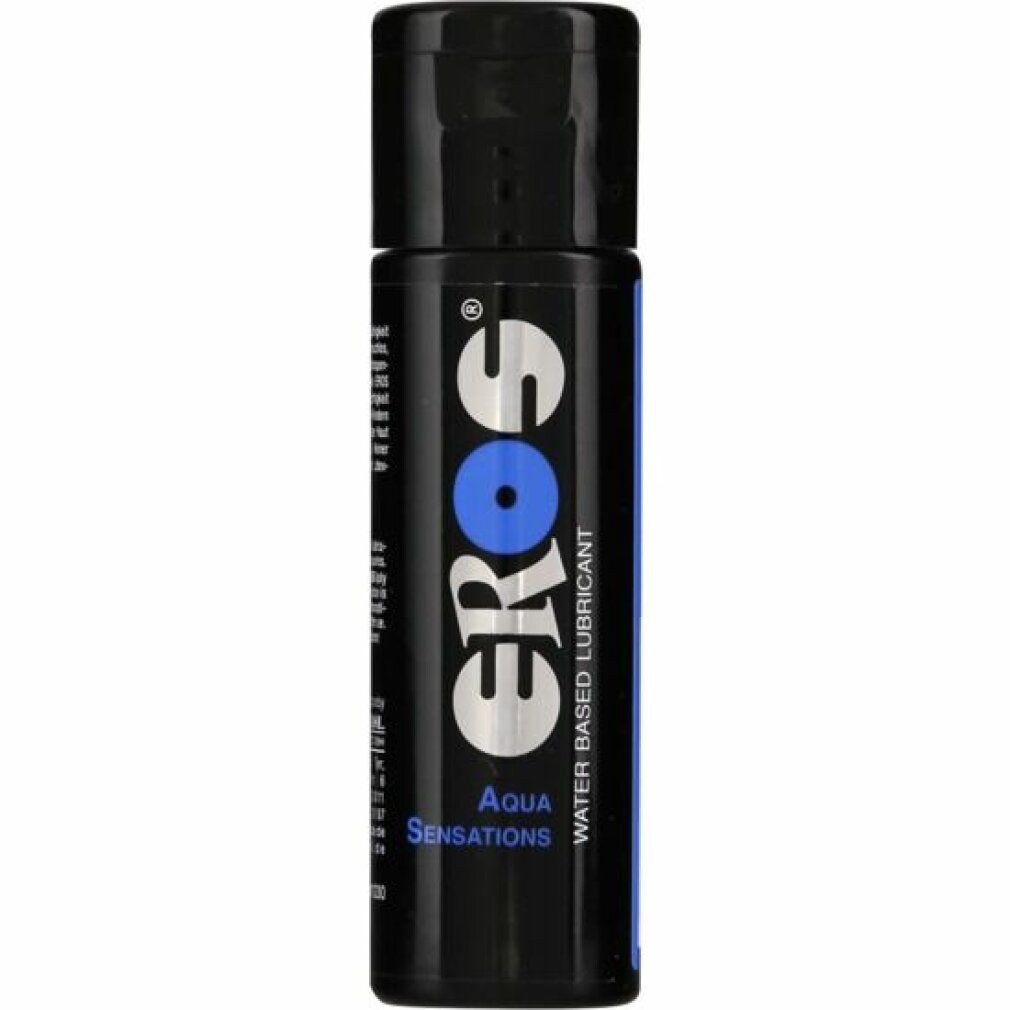 Eros Gleitgel Aqua Sensations, watergedragen glijmiddel in zwarte fles.