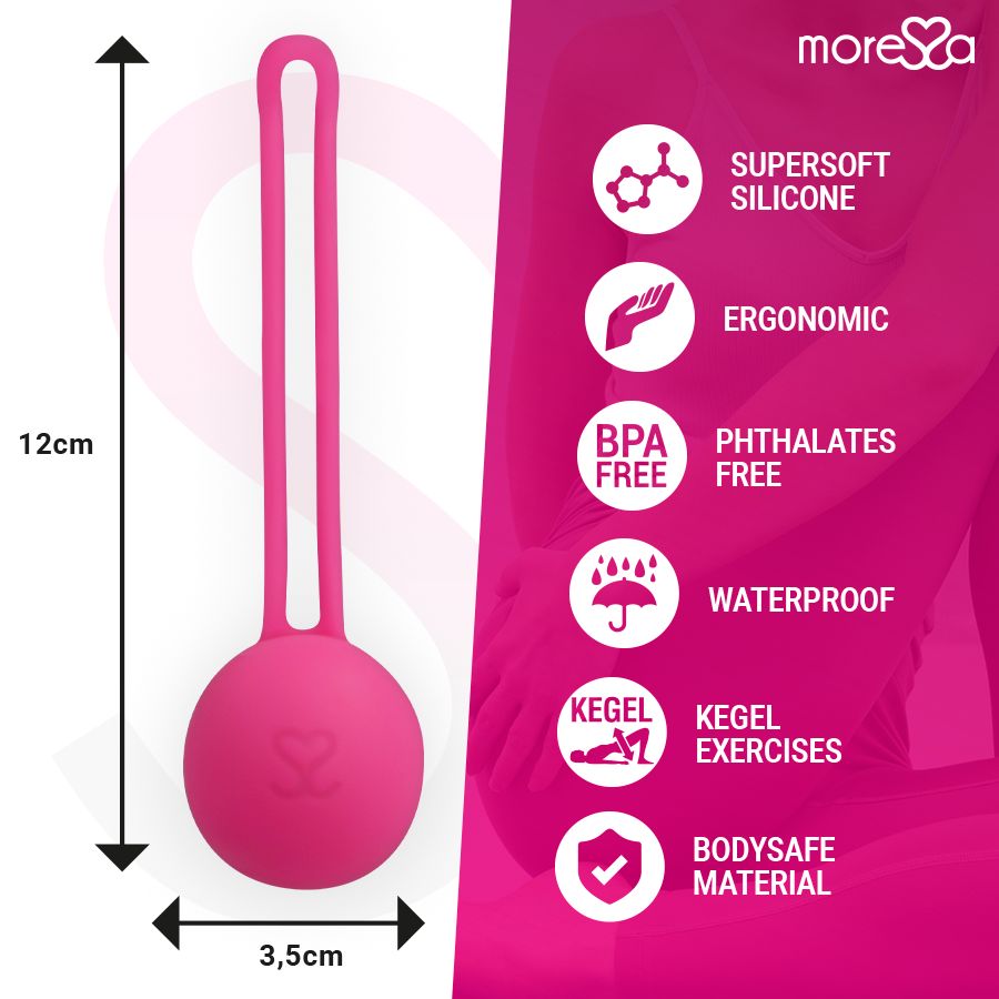 Balle en silicone rose, 12cm de long, 3,5cm de large. Caractéristiques: Supersoft, ergonomique, étanche.
