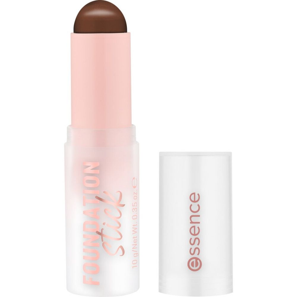 Foundation stick met open deksel. Opschriften "essence" en "FOUNDATION Stick" zichtbaar.