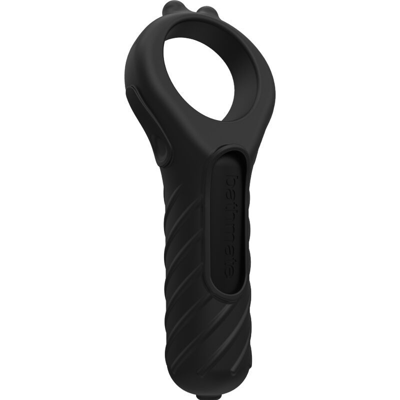 Vue de face du Bathmate Vibe Edge noir avec anneau et manche texturé.