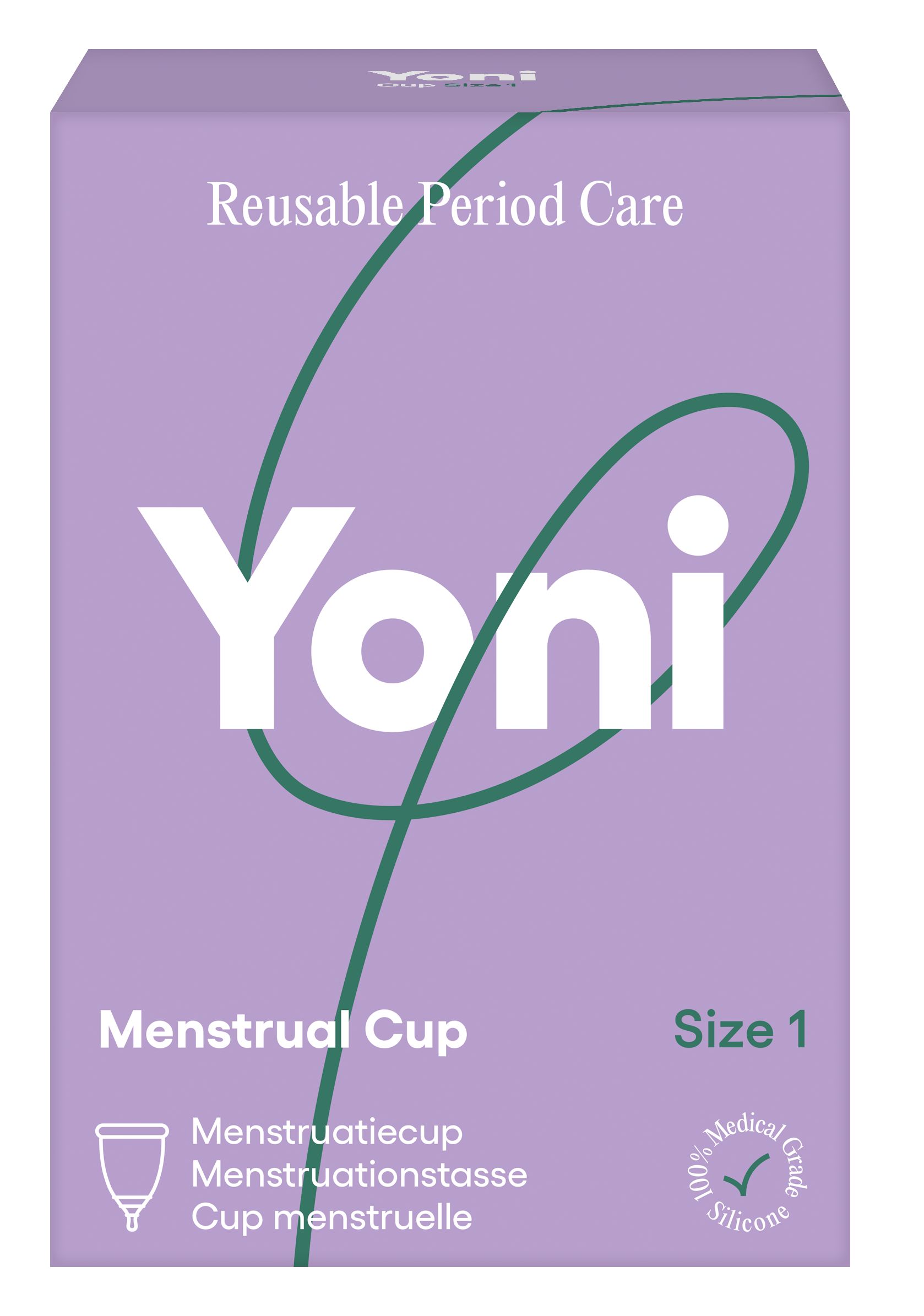 Yoni Menstruatiecup, maat 1, van medisch siliconen.