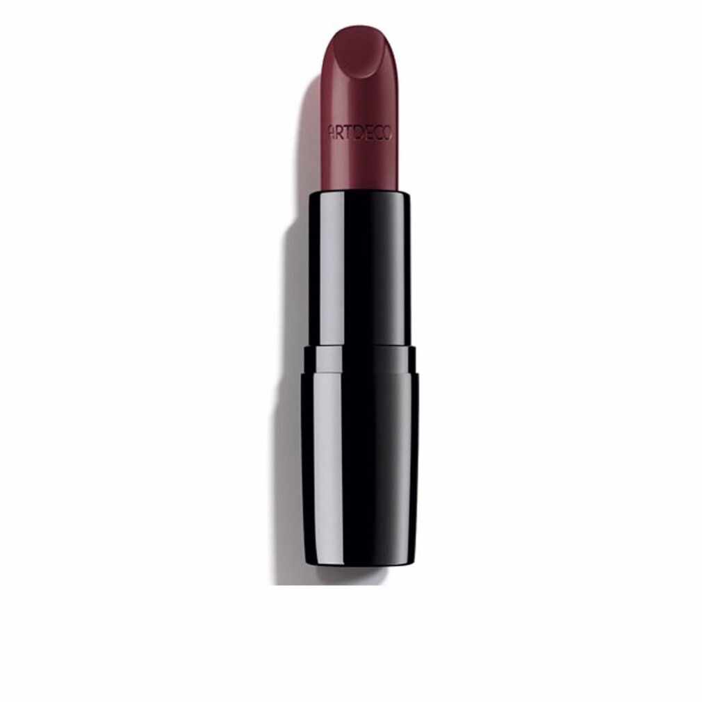 Rouge à lèvres avec étui noir et bâtonnet rouge foncé. "ARTDECO" est inscrit sur le rouge à lèvres.