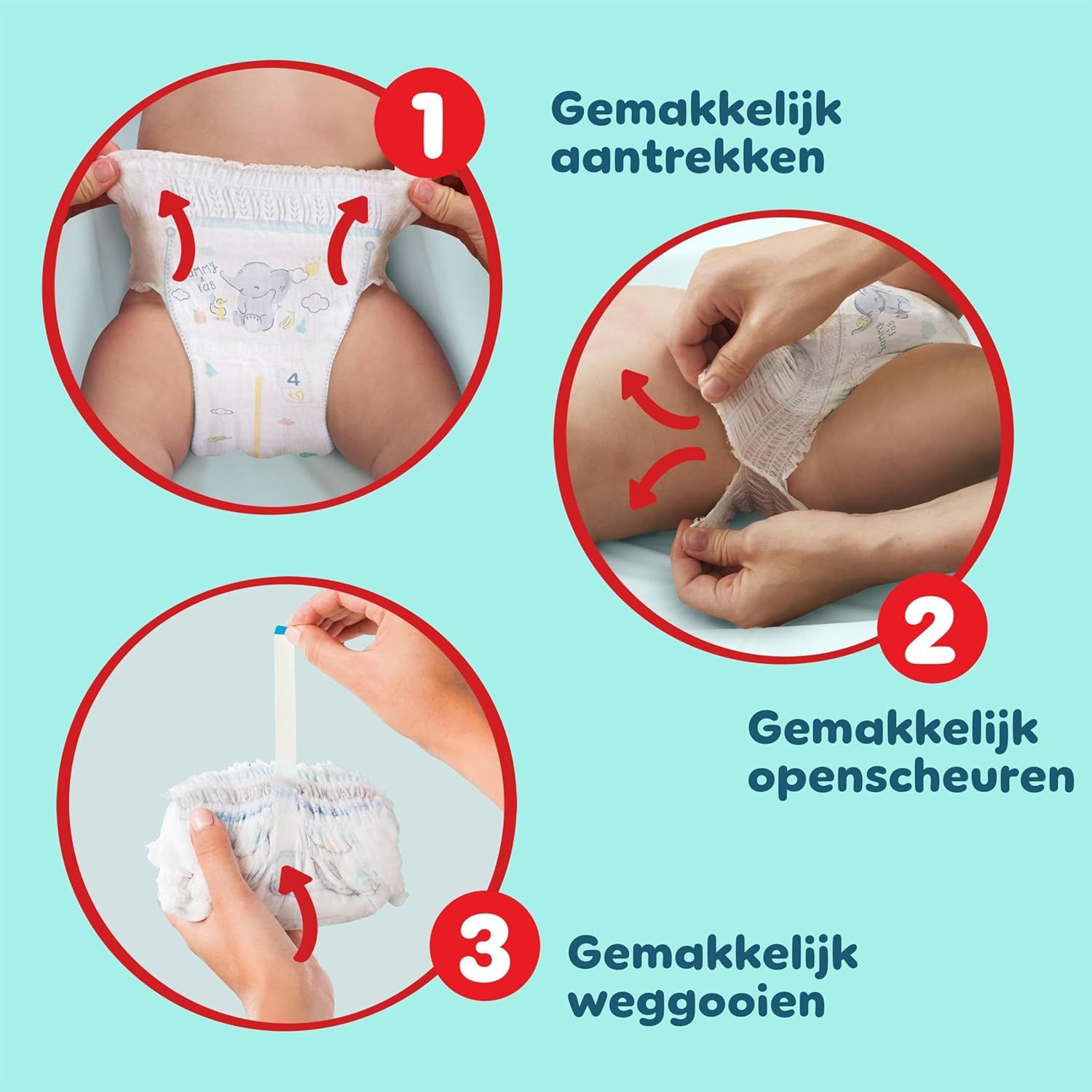 Luier wordt een baby aangedaan.