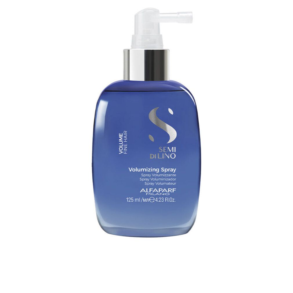 Flacon spray bleu avec pompe argentée, 125 ml.