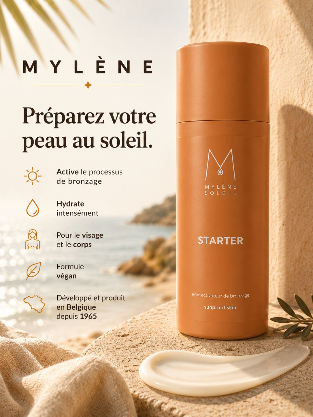 Mylène Soleil Starter | Booster de bronzage hydratant visage et corps