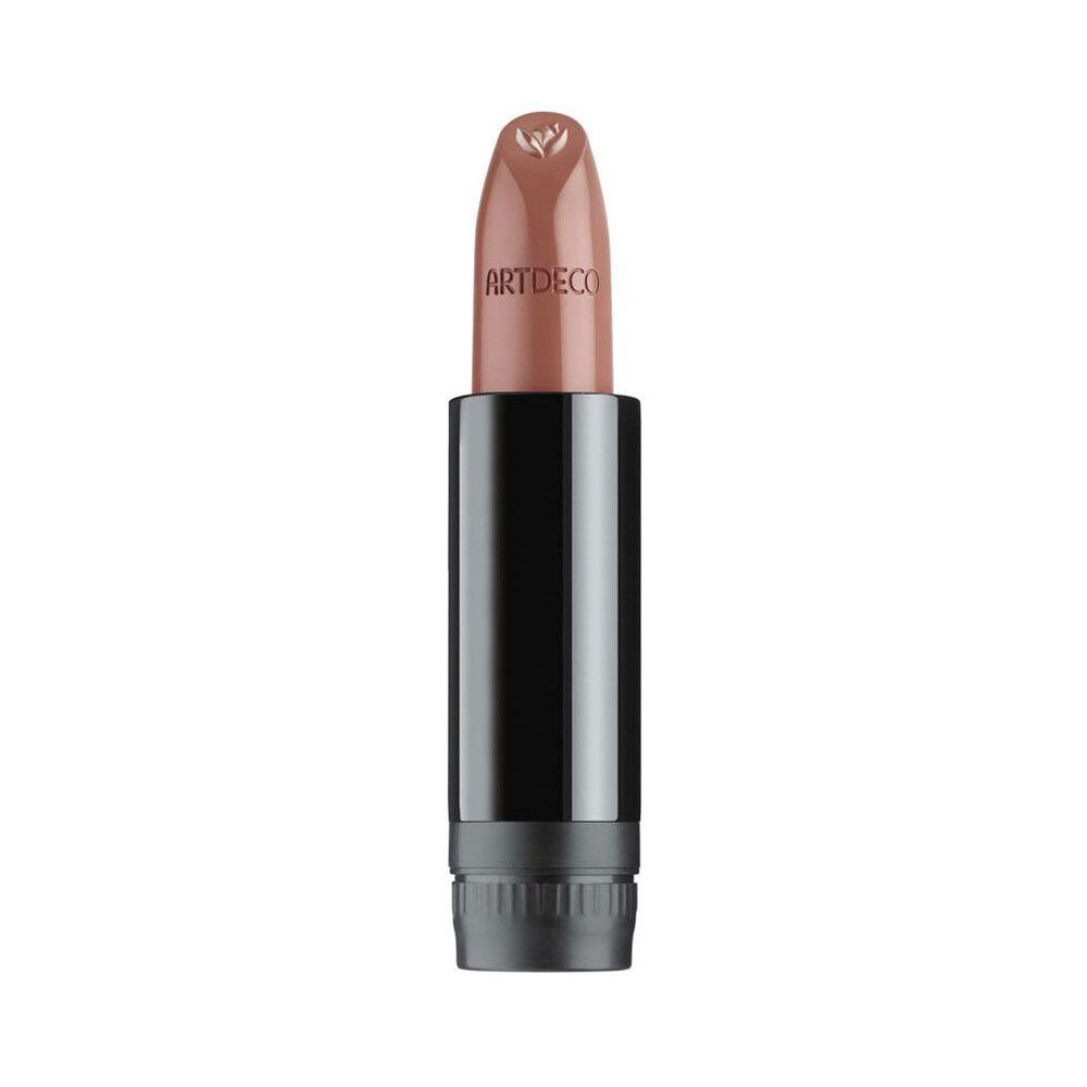 ARTDECO lippenstift in bruintint met zwarte huls en zilveren draaimechanisme.