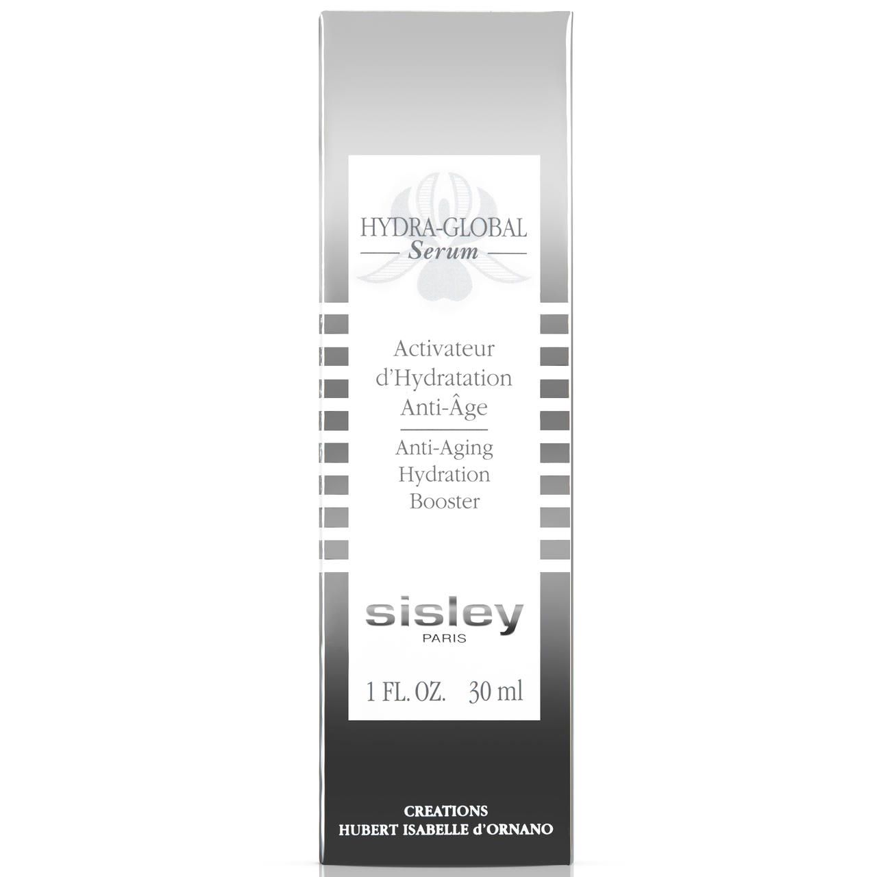 Emballage argenté avec nom et texte du produit. Logo Sisley et désignation du produit. 1 fl. oz. 30 ml.